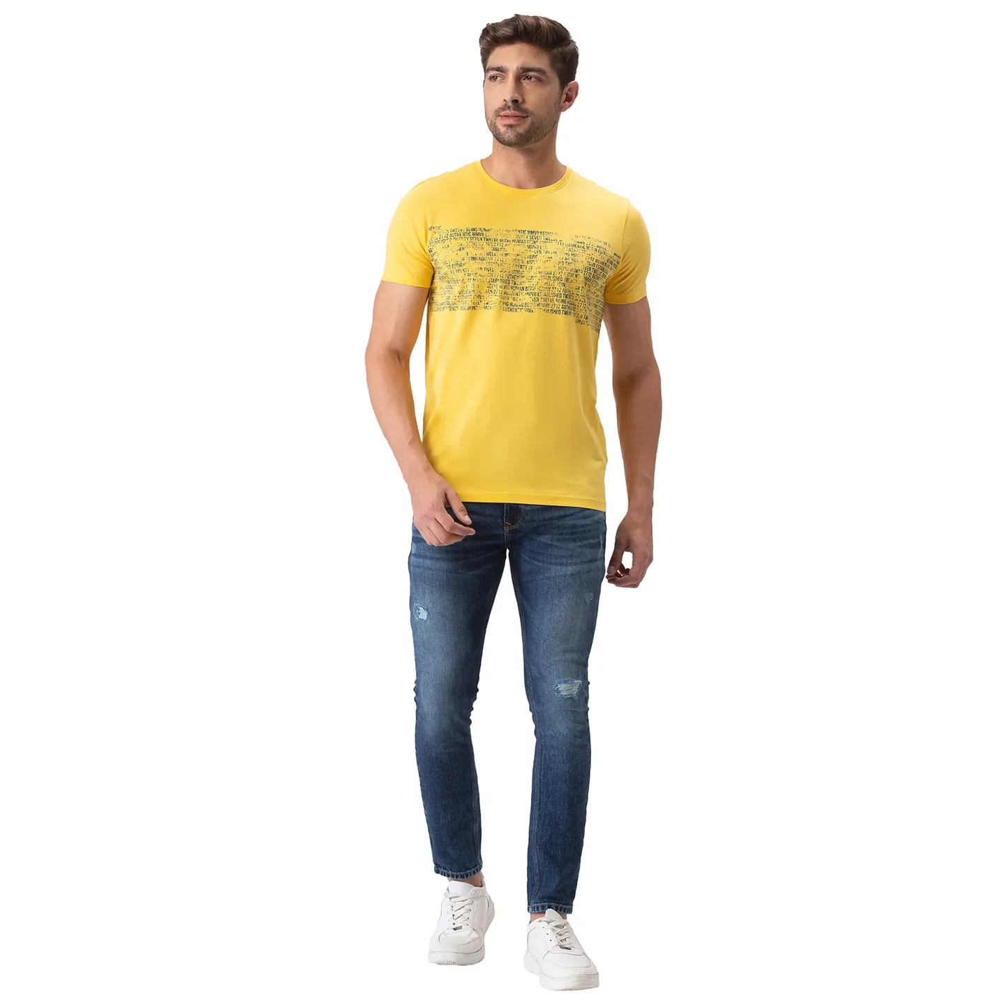 Yellow Regular Fit Men's Short Sleeves T-Shirt by Being Human Clothing - Image 5