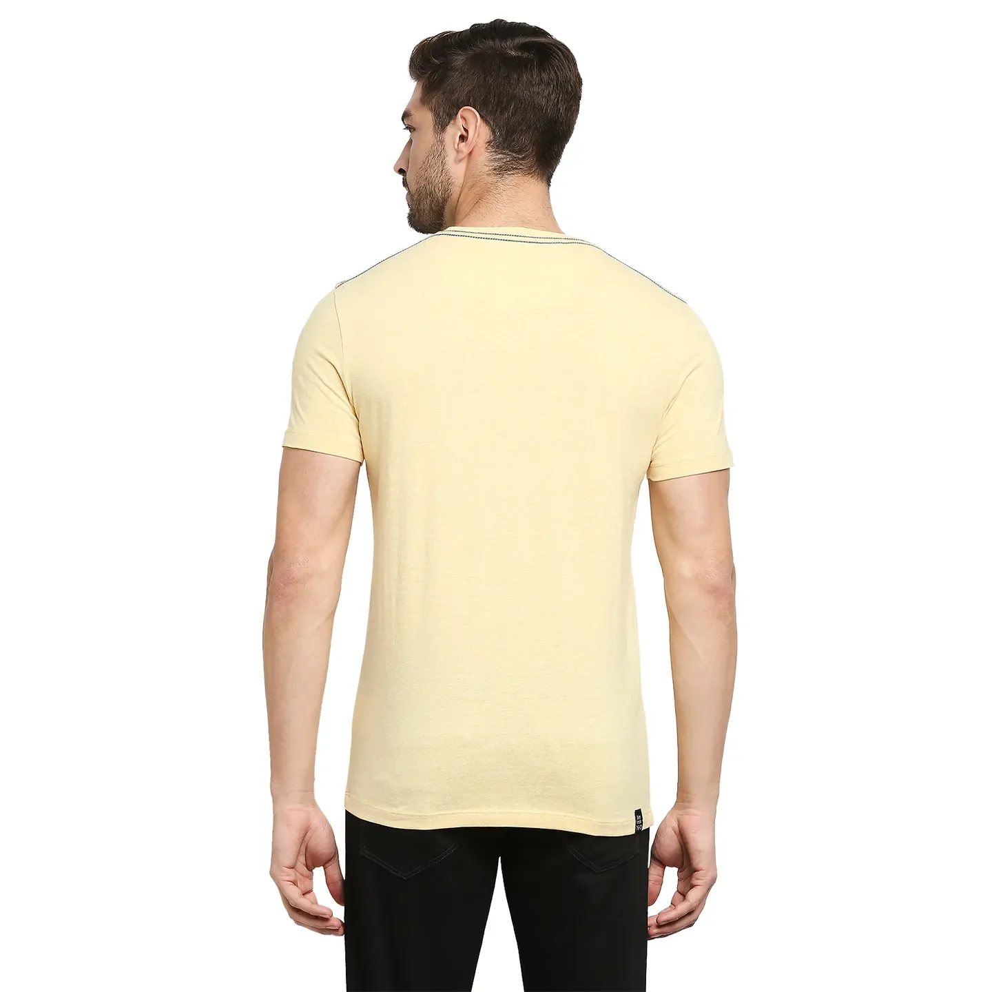 Yellow Regular Fit Men's Short Sleeves T-Shirt by Being Human Clothing - Image 4