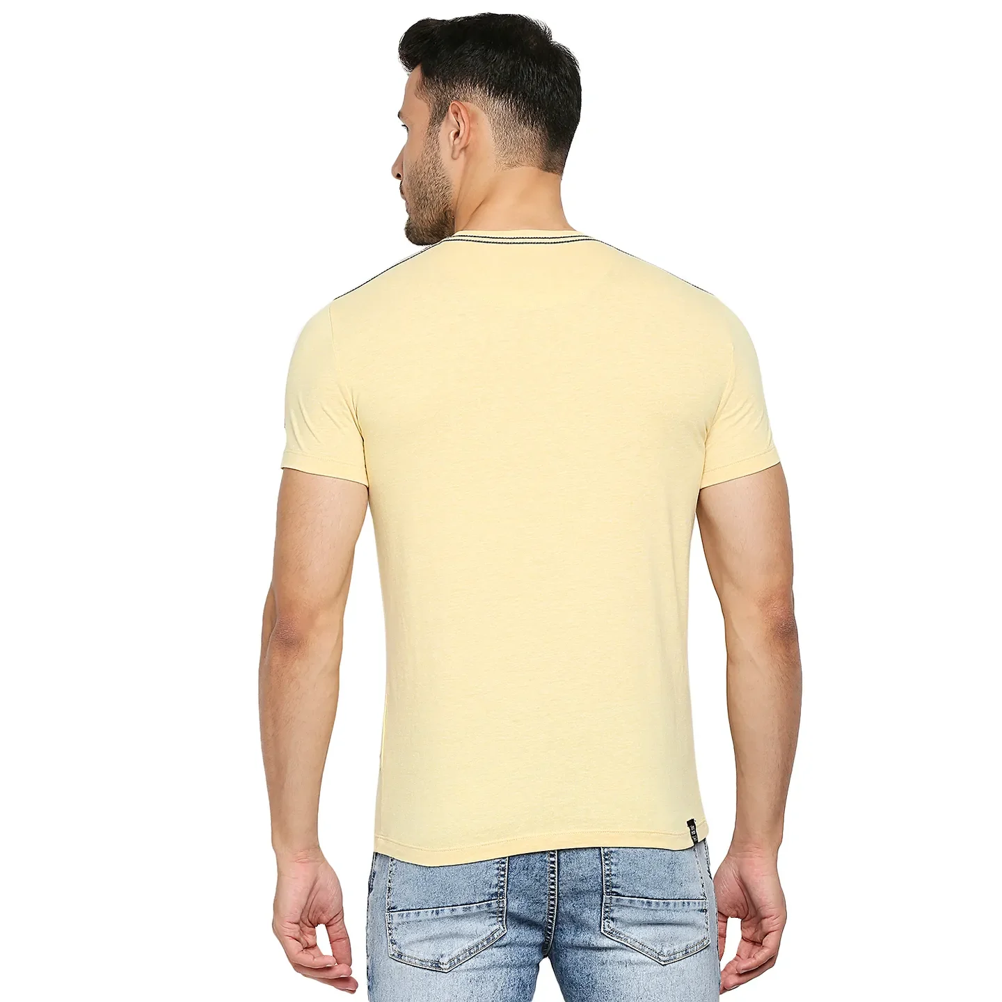 Yellow Regular Fit Men's Short Sleeves T-Shirt by Being Human Clothing - Image 4