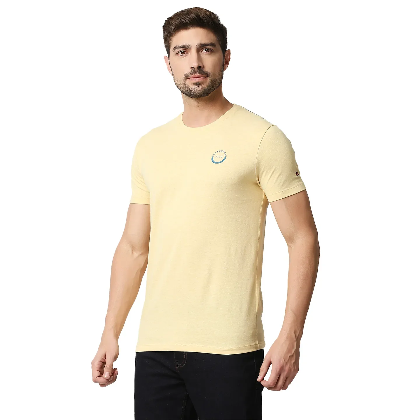 Yellow Regular Fit Men's Short Sleeves T-Shirt by Being Human Clothing - Image 2