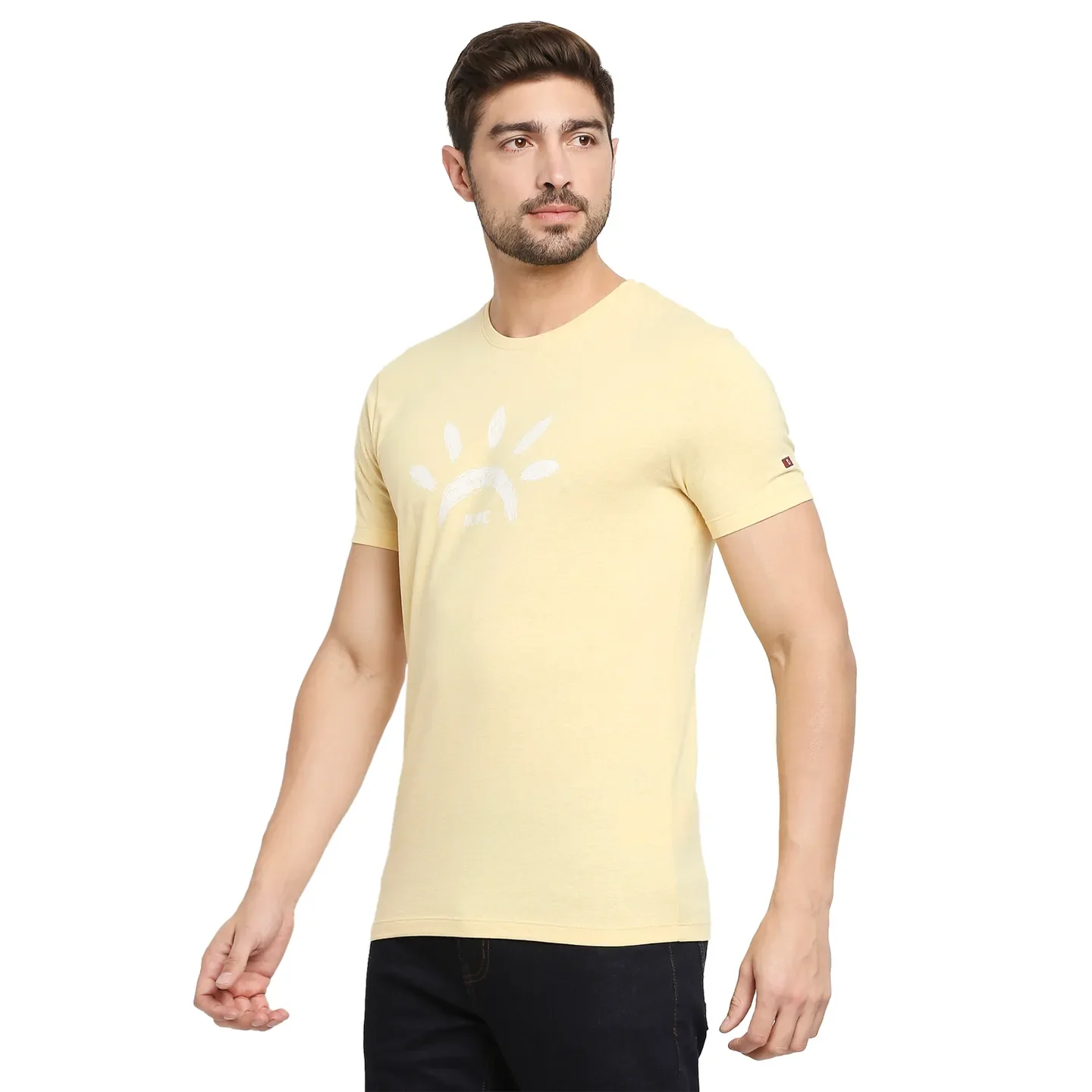 Yellow Regular Fit Men's Short Sleeves T-Shirt by Being Human Clothing - Image 2