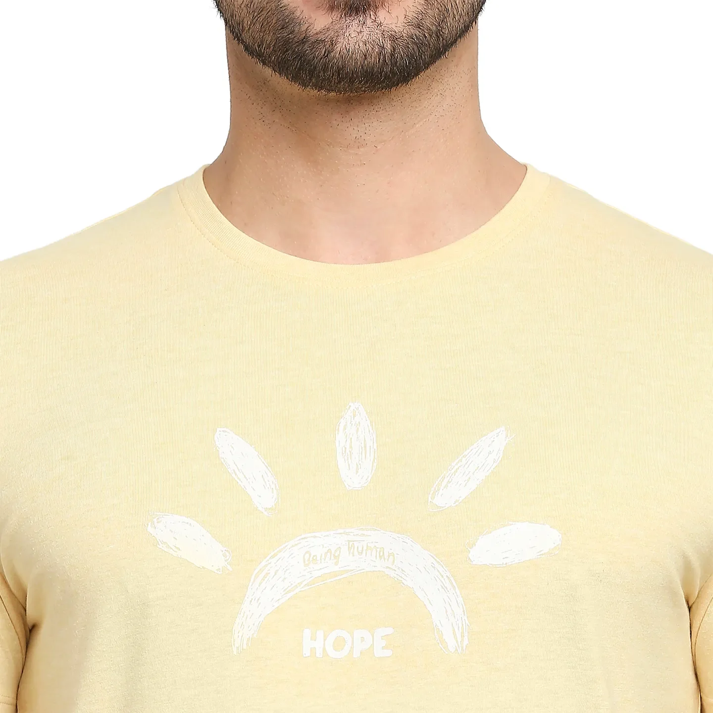 Yellow Regular Fit Men's Short Sleeves T-Shirt by Being Human Clothing - Image 5