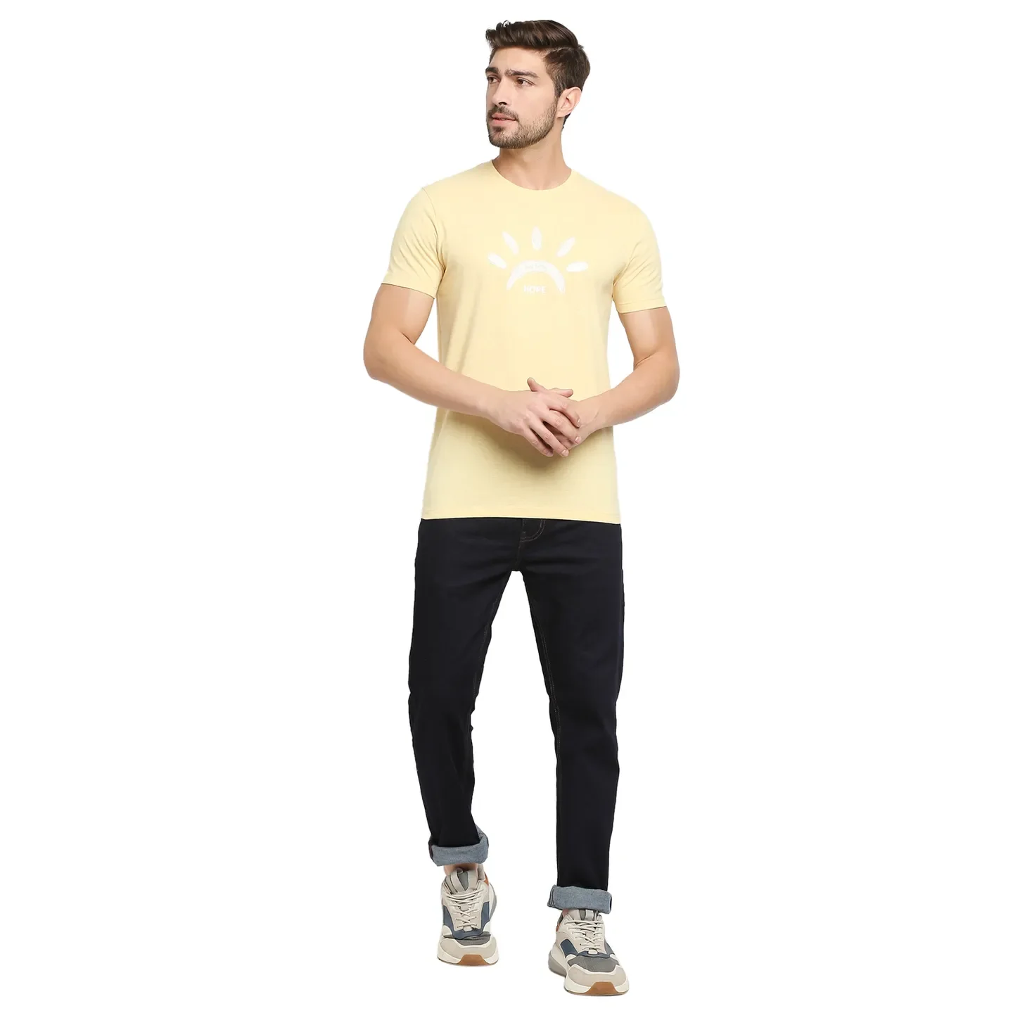 Yellow Regular Fit Men's Short Sleeves T-Shirt by Being Human Clothing - Image 6
