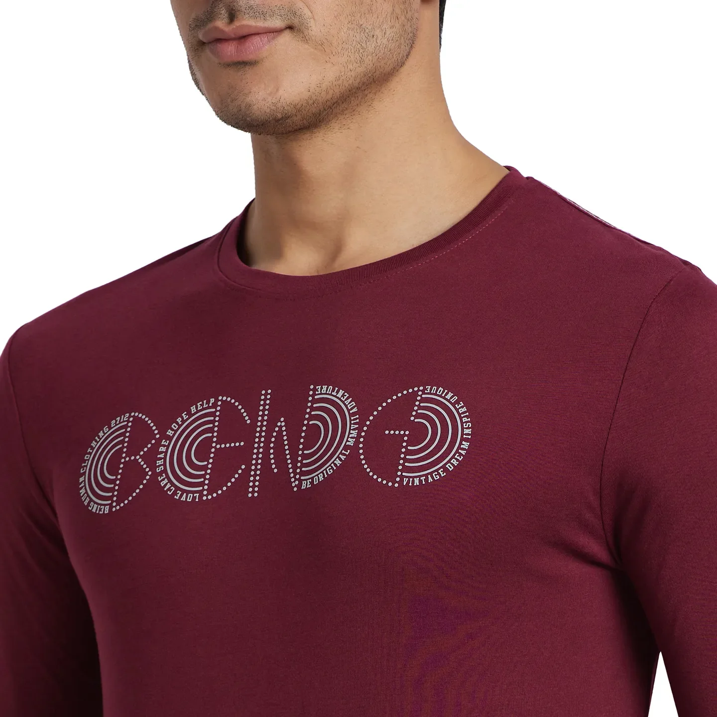 Red Regular Fit Men's Long Sleeves T-Shirt by Being Human Clothing - Image 4