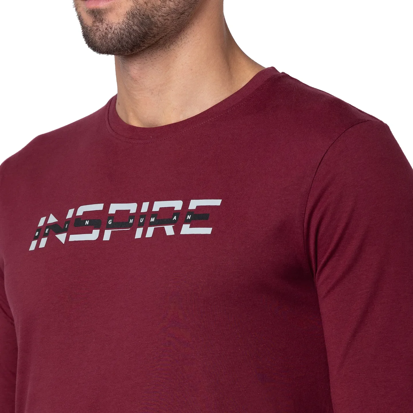 Red Regular Fit Men's Long Sleeves T-Shirt by Being Human Clothing - Image 4