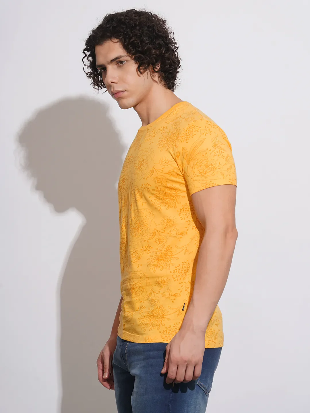 Yellow Regular Fit Men's Short Sleeves T-Shirt by Being Human Clothing - Image 2