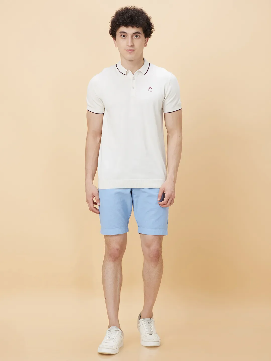 White Regular Fit Men's Polo T-shirt by Being Human Clothing - Image 2