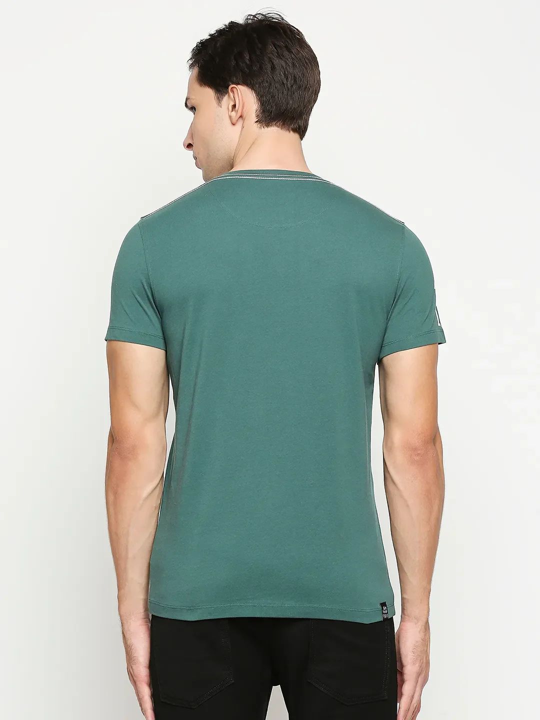 Green Regular Fit Men's Short Sleeves T-Shirt by Being Human Clothing - Image 11
