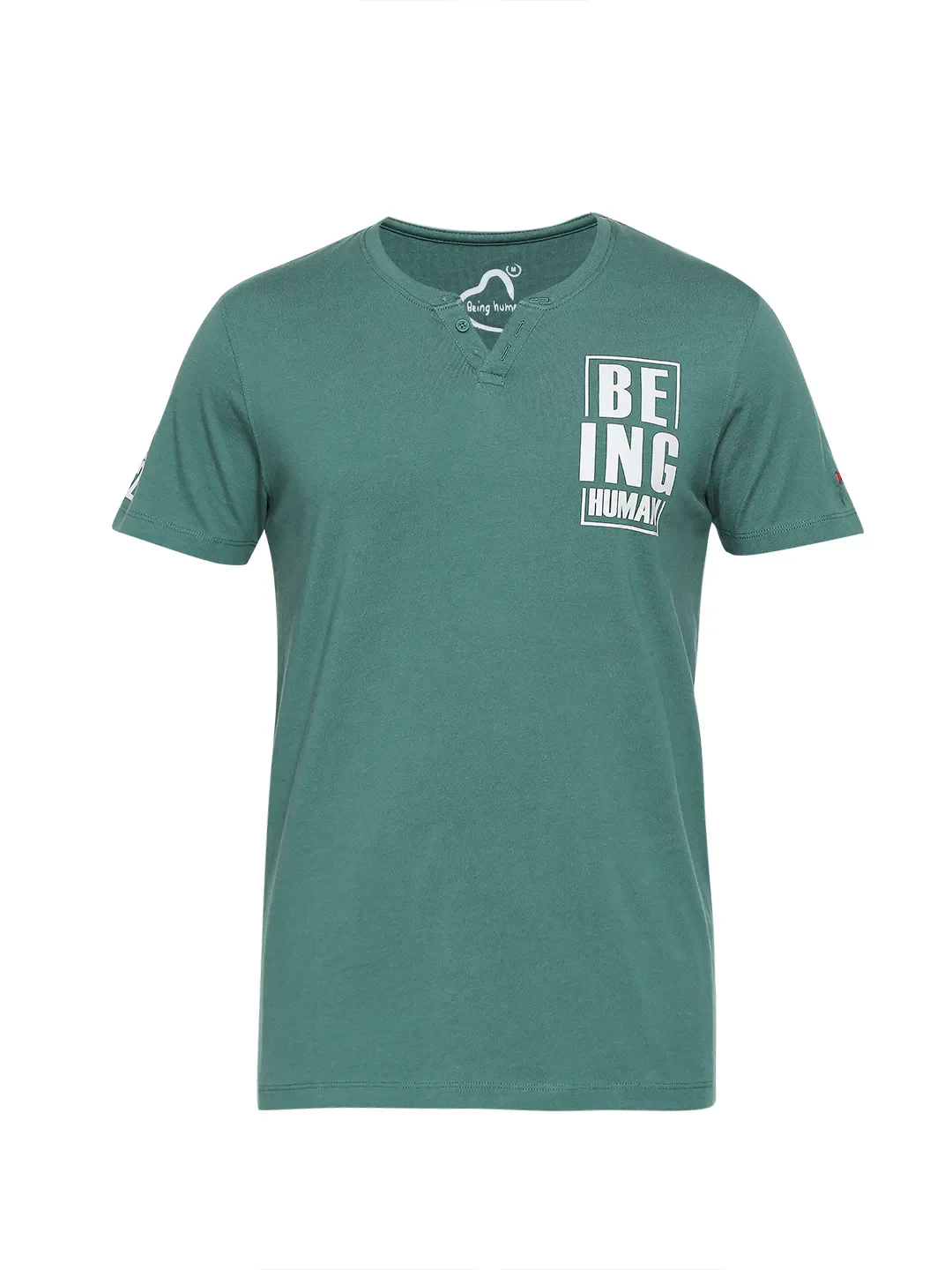 Green Regular Fit Men's Short Sleeves T-Shirt by Being Human Clothing - Image 7