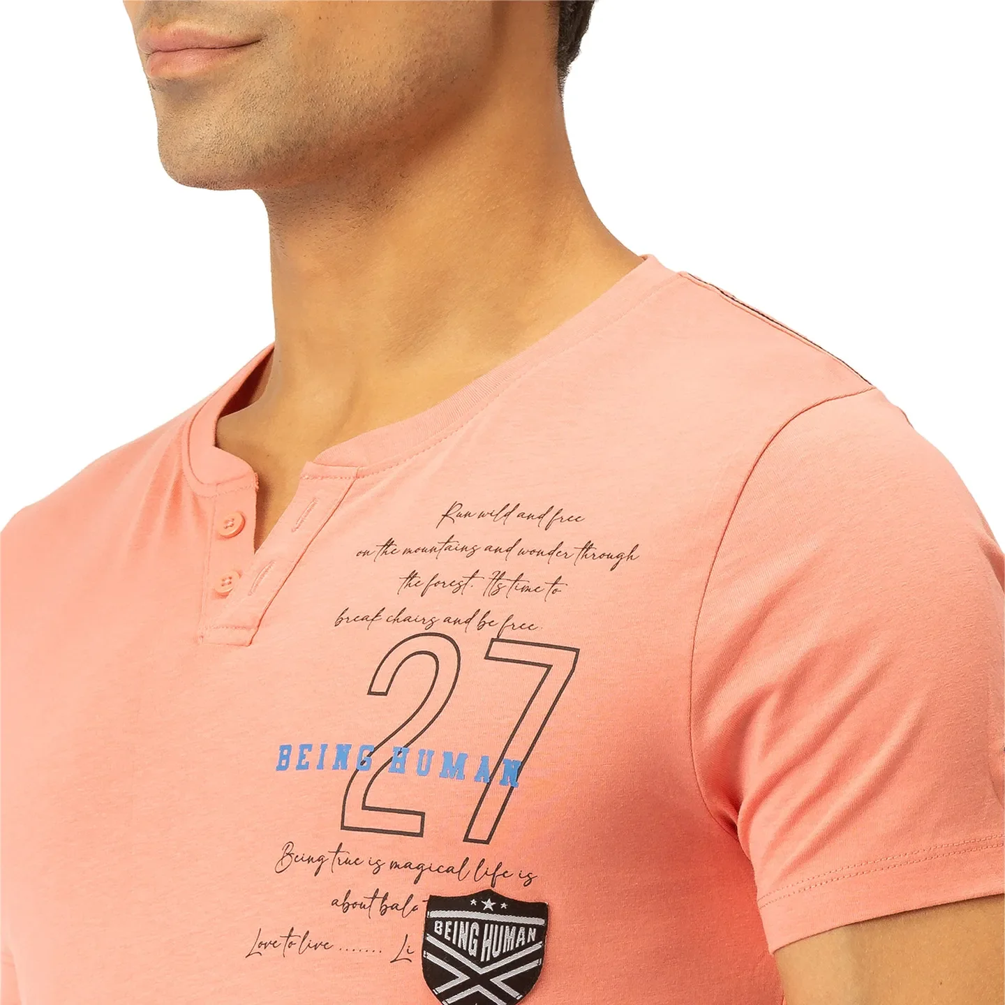 Orange Regular Fit Men's Short Sleeves T-Shirt by Being Human Clothing - Image 5