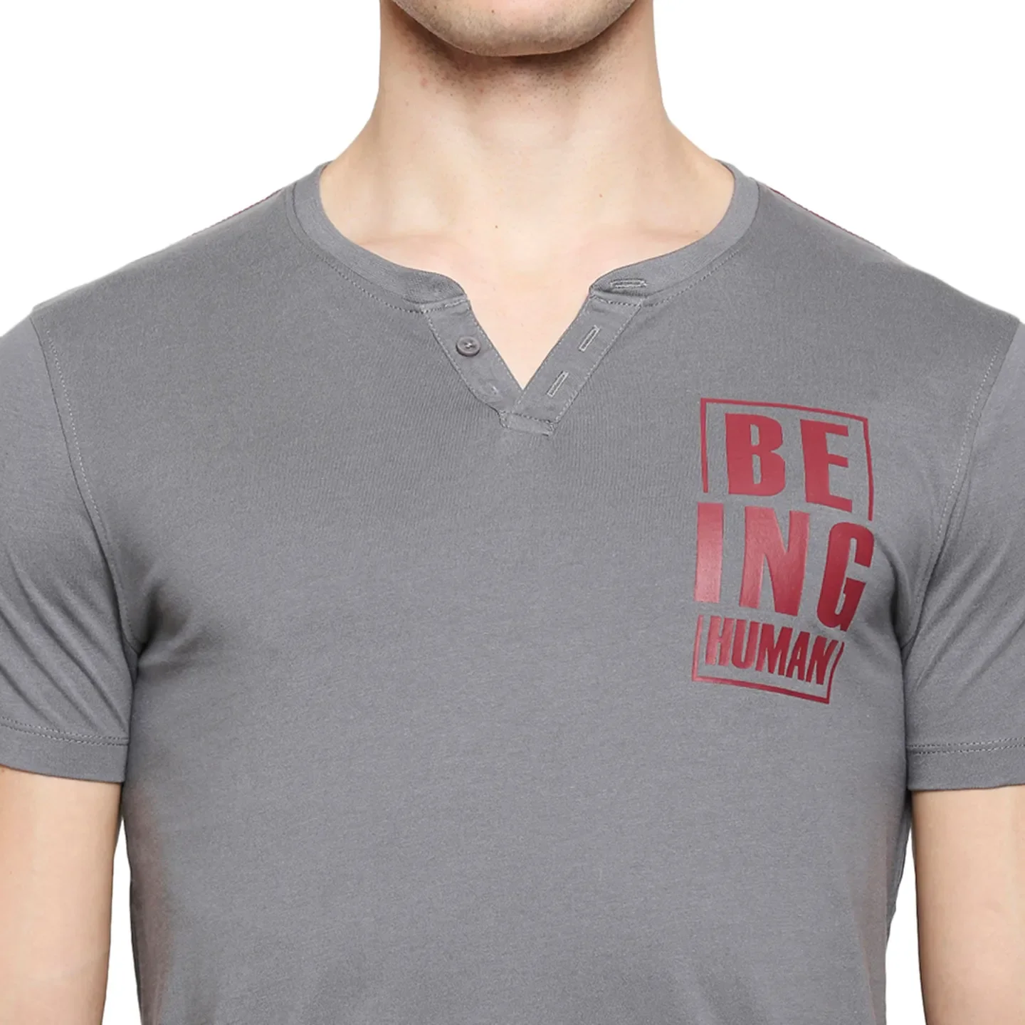 Grey Regular Fit Men's Short Sleeves T-Shirt by Being Human Clothing - Image 5