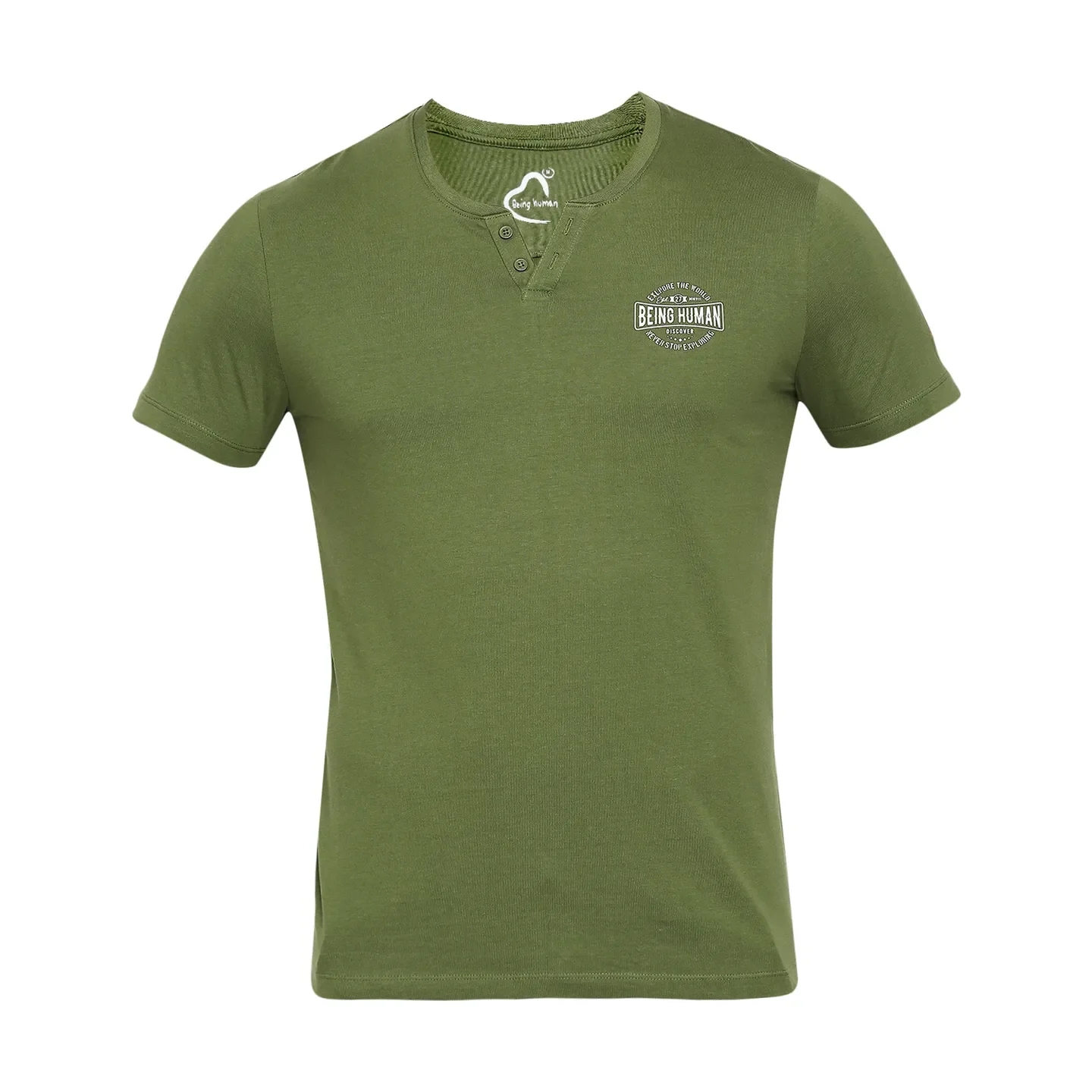 Green Regular Fit Men's Short Sleeves T-Shirt by Being Human Clothing - Image 7