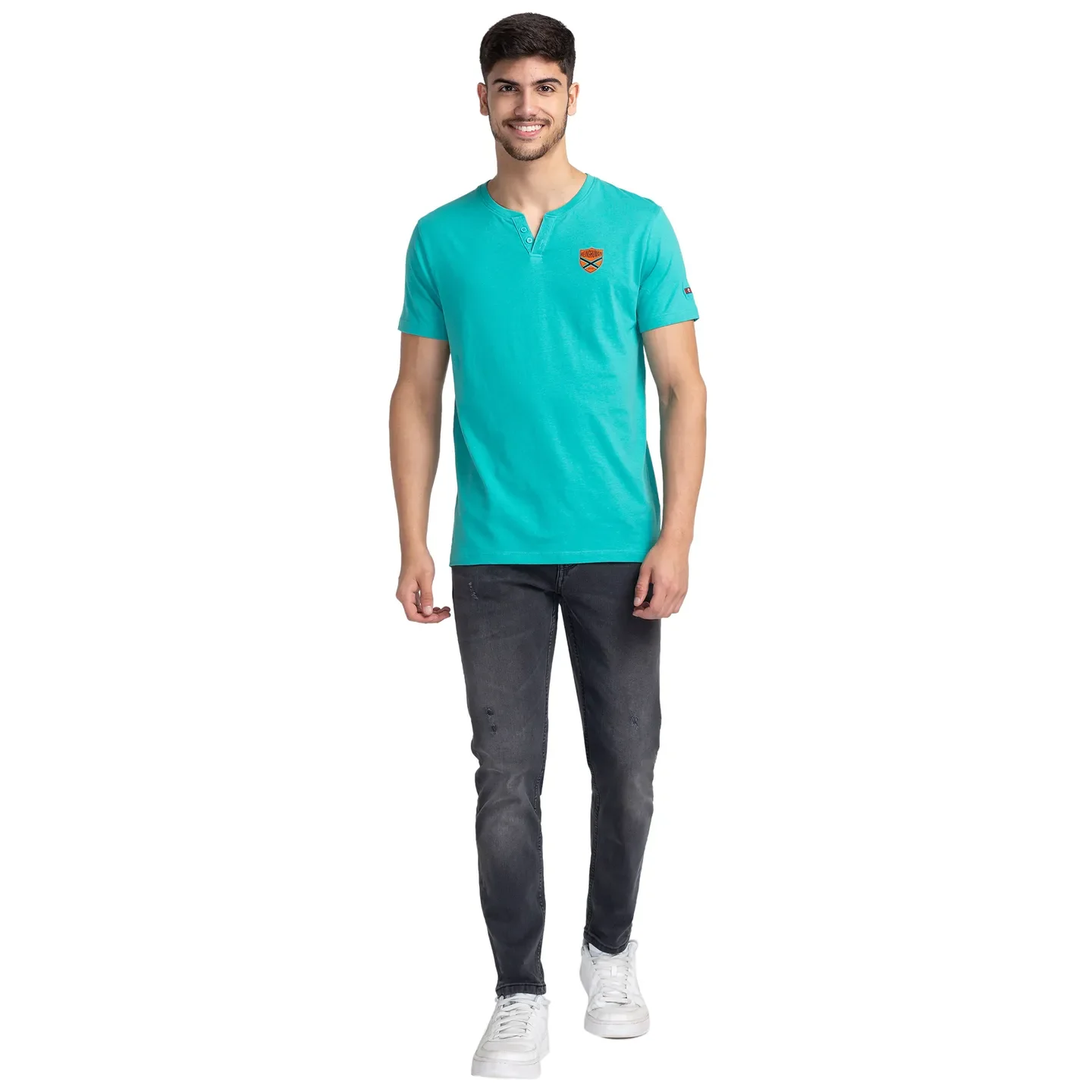 Green Regular Fit Men's Short Sleeves T-Shirt by Being Human Clothing - Image 2