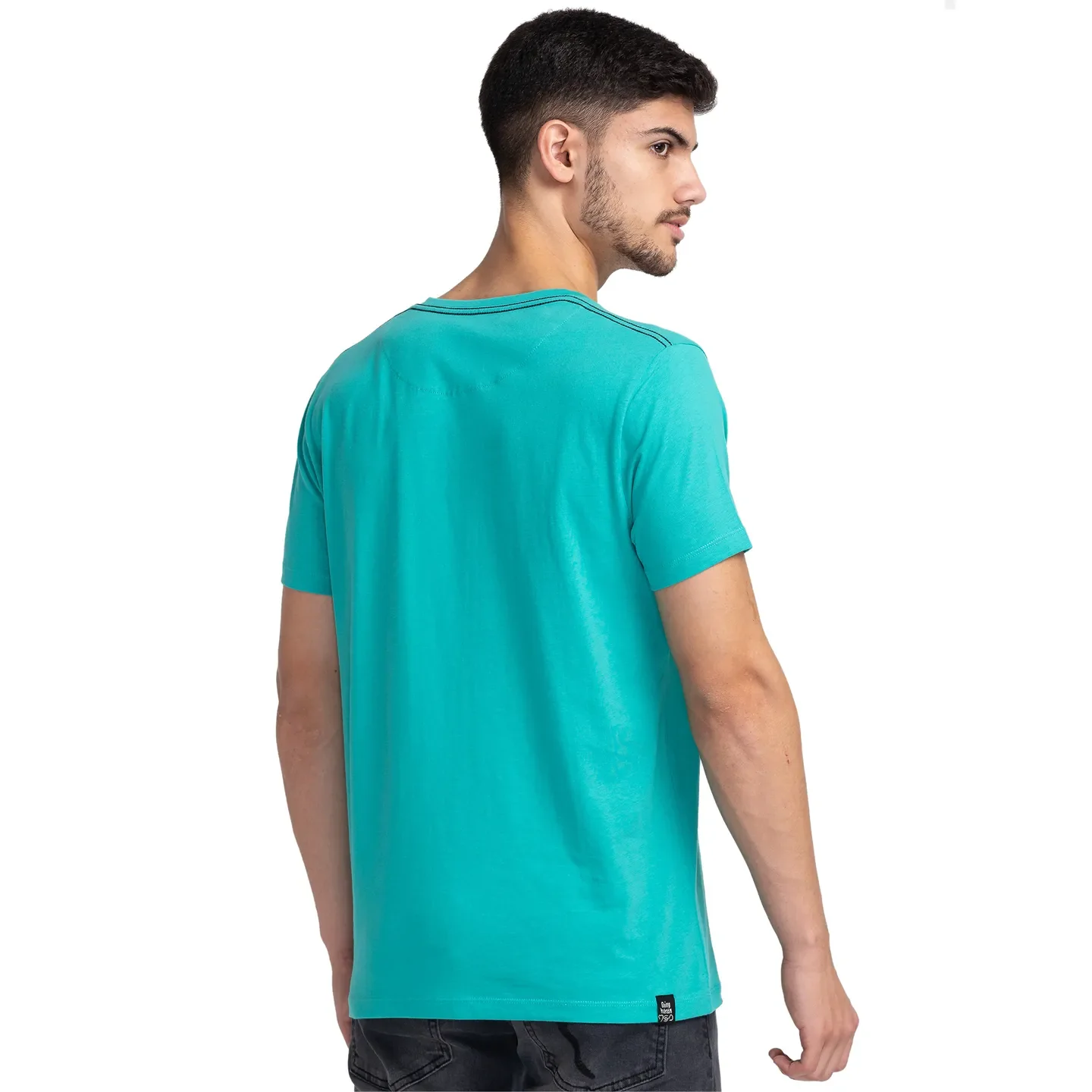 Green Regular Fit Men's Short Sleeves T-Shirt by Being Human Clothing - Image 3