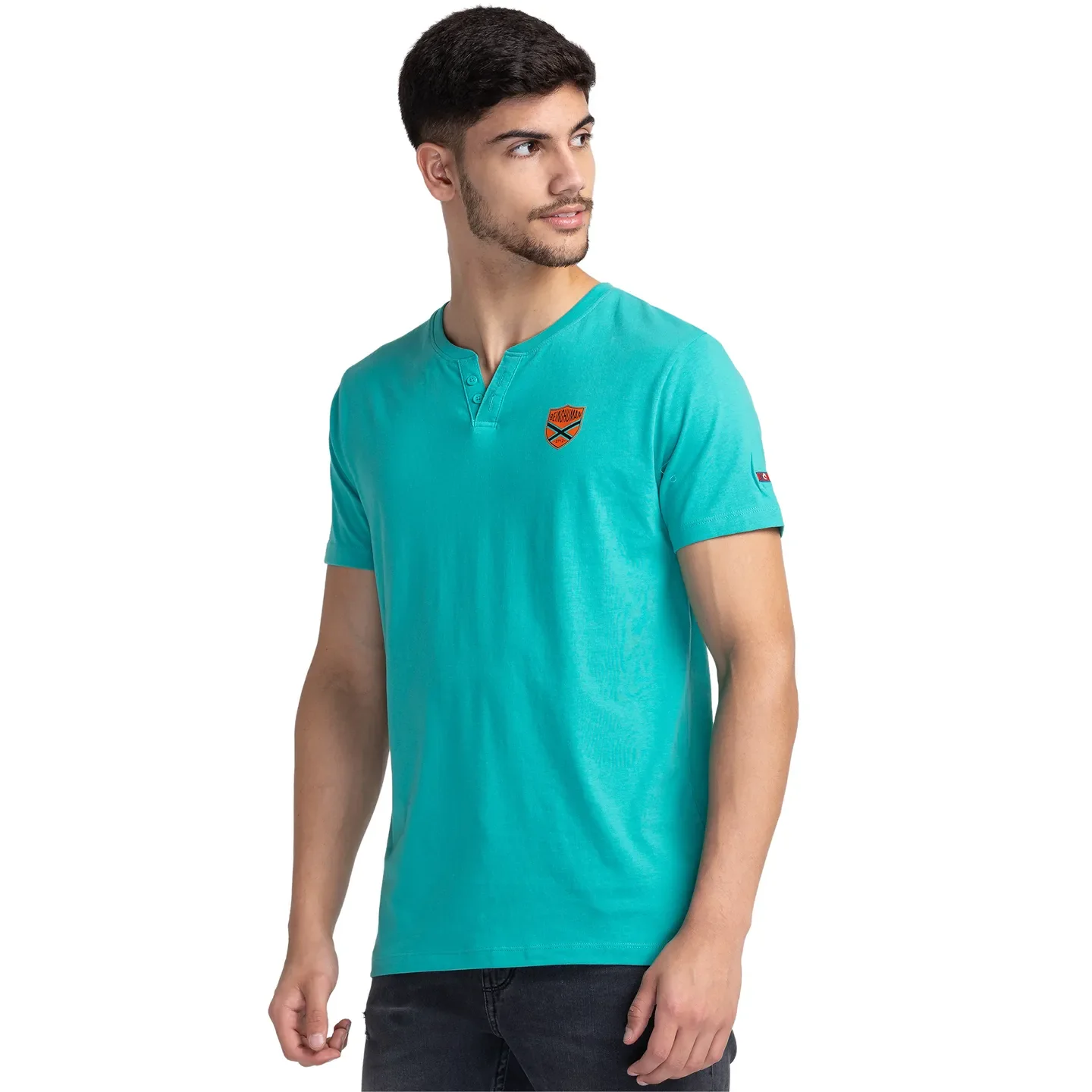 Green Regular Fit Men's Short Sleeves T-Shirt by Being Human Clothing - Image 4