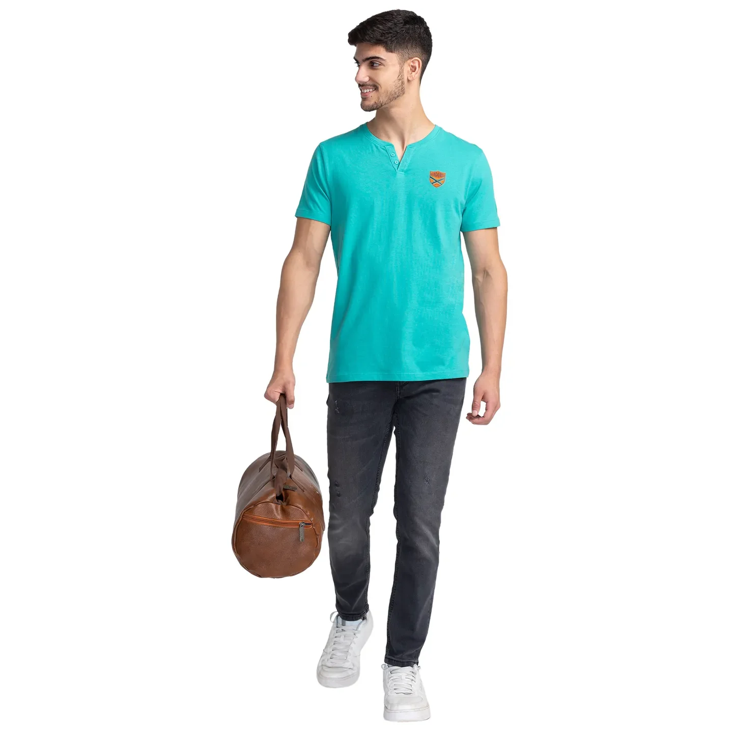 Green Regular Fit Men's Short Sleeves T-Shirt by Being Human Clothing - Image 6