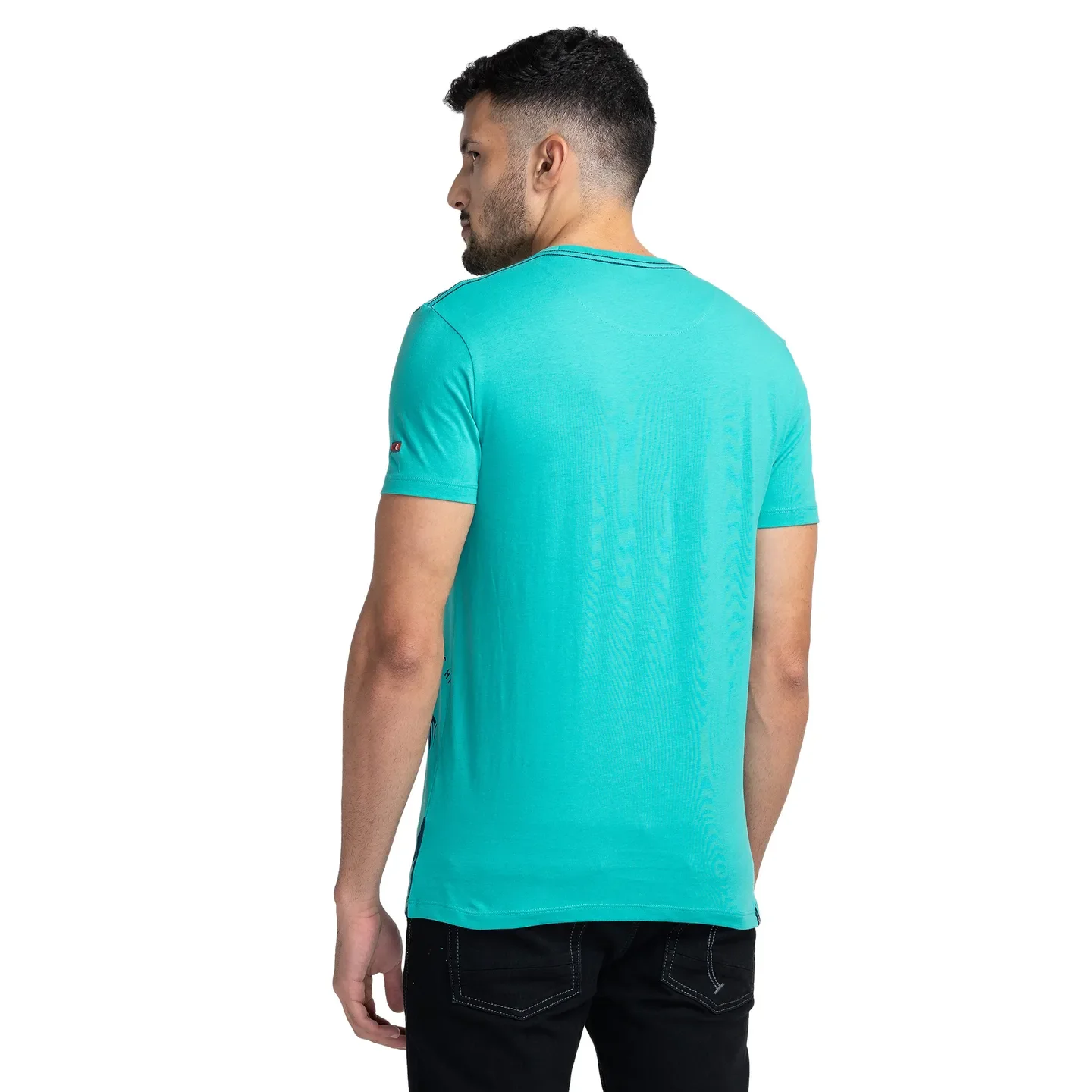 Green Regular Fit Men's Short Sleeves T-Shirt by Being Human Clothing - Image 3