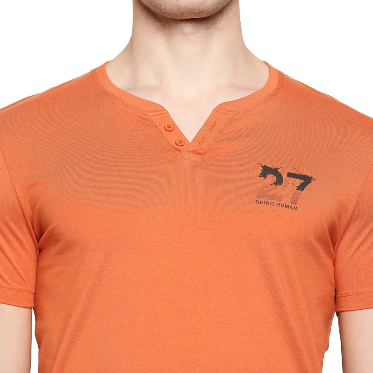 Brown Regular Fit Men's Short Sleeves T-Shirt by Being Human Clothing - Image 5