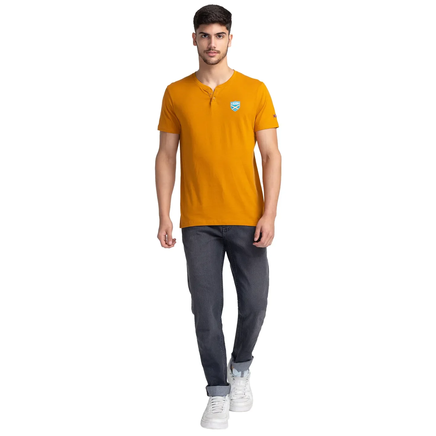 Orange Regular Fit Men's Short Sleeves T-Shirt by Being Human Clothing - Image 2