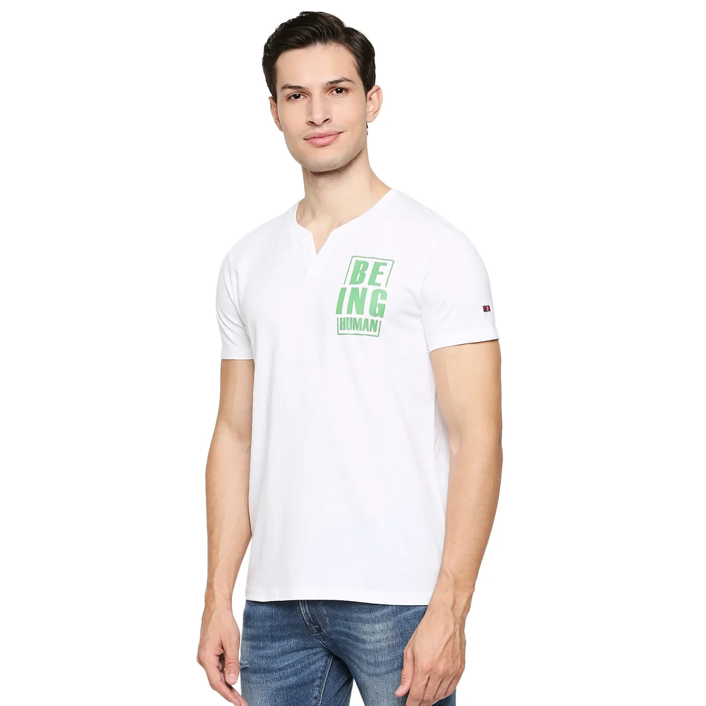White Regular Fit Men's Short Sleeves T-Shirt by Being Human Clothing - Image 2