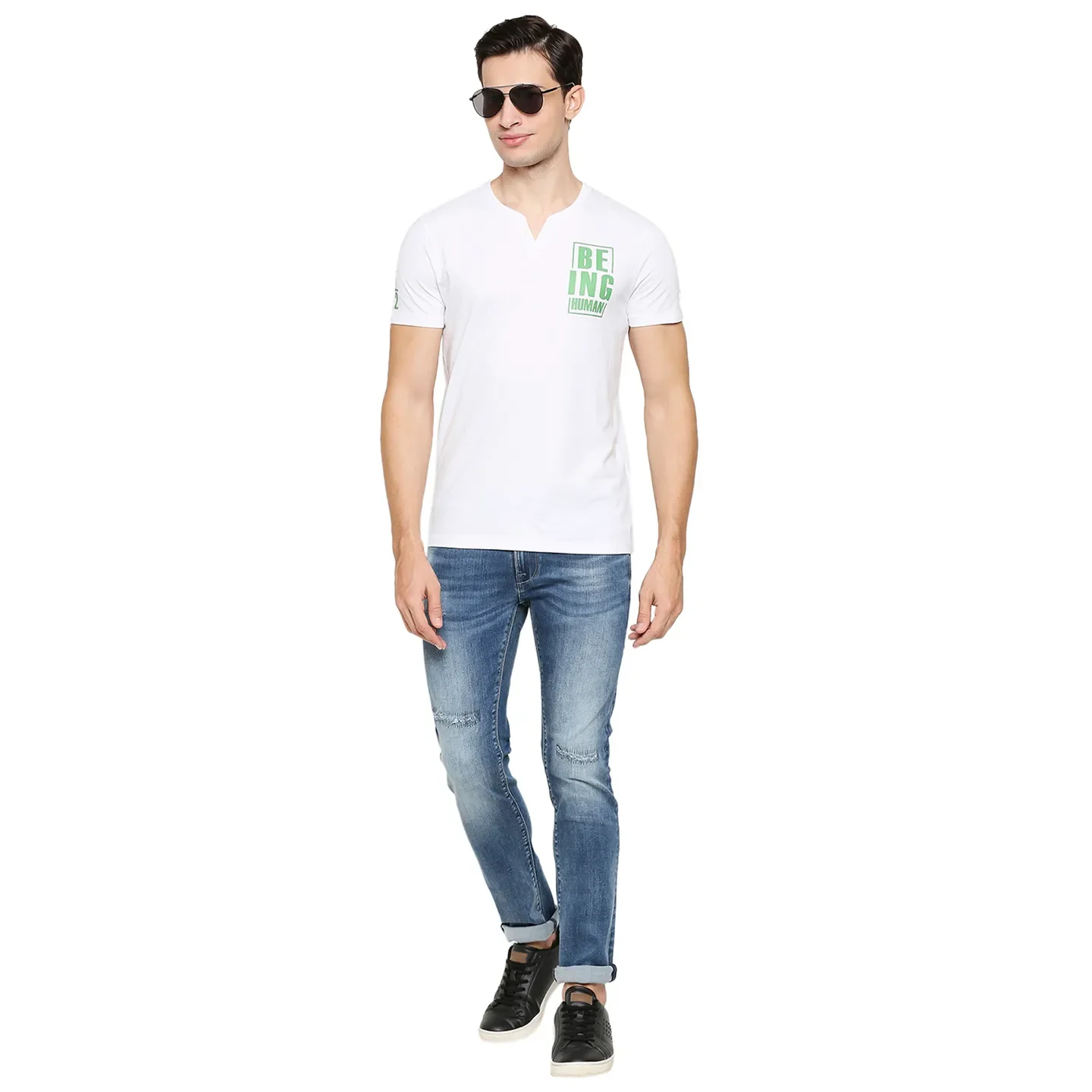 White Regular Fit Men's Short Sleeves T-Shirt by Being Human Clothing - Image 6