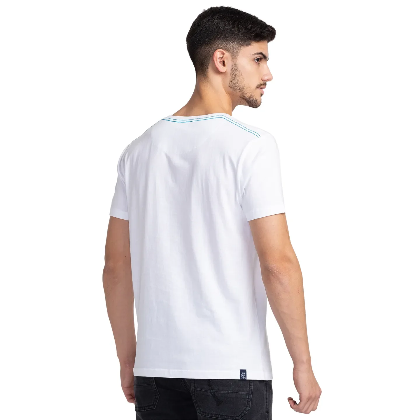 White Regular Fit Men's Short Sleeves T-Shirt by Being Human Clothing - Image 3