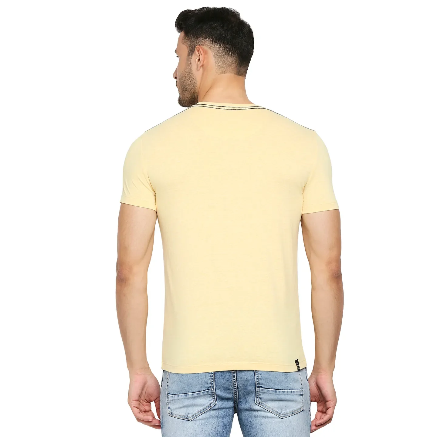 Yellow Regular Fit Men's Short Sleeves T-Shirt by Being Human Clothing - Image 4