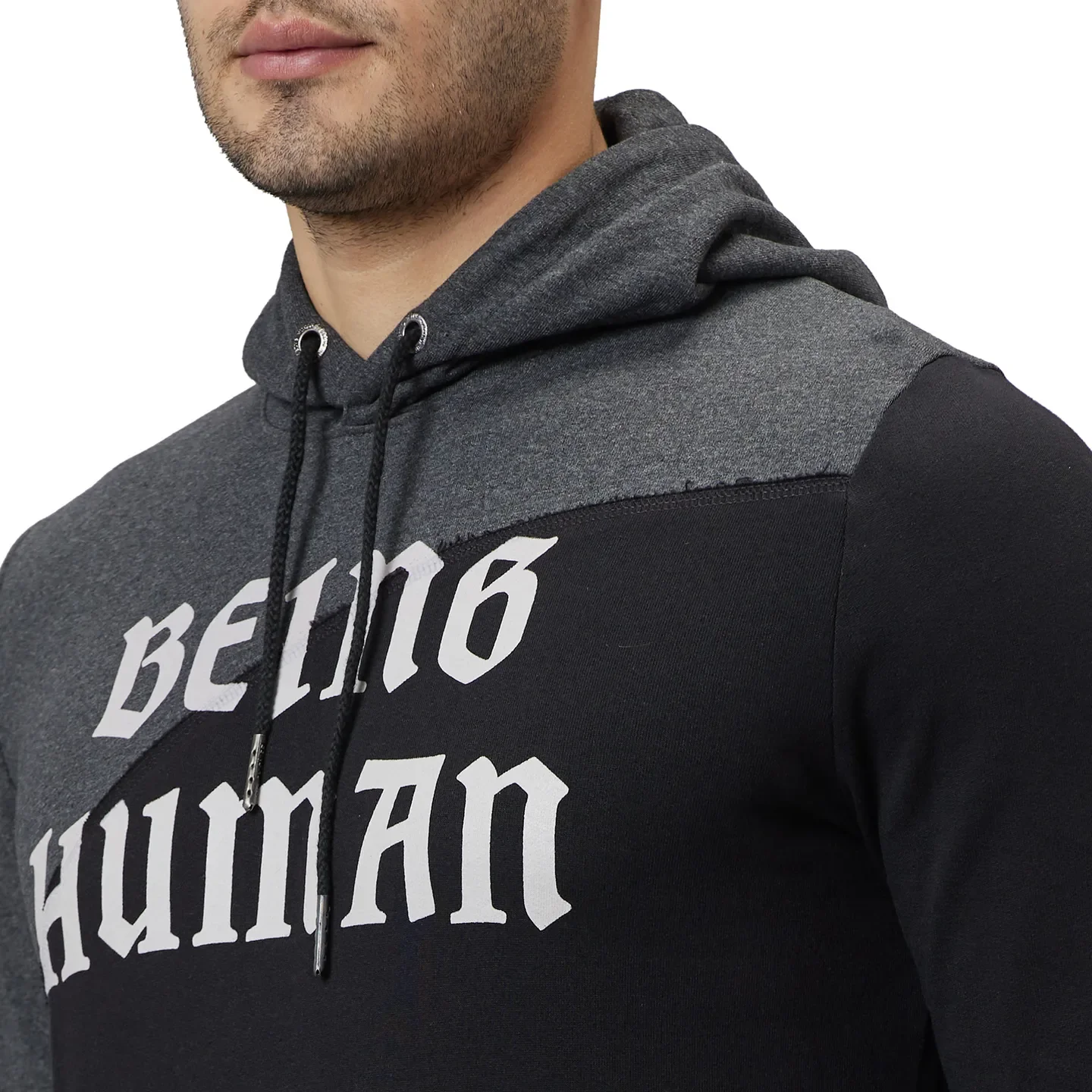 Grey Regular Fit Men's Hoodie by Being Human Clothing - Image 5