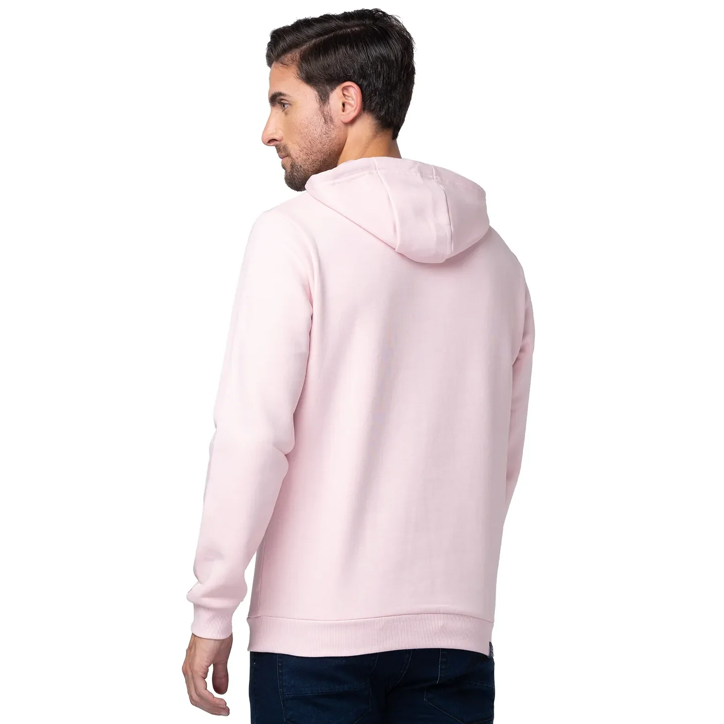 Baby Pink Regular Fit Men's Hoodie by Being Human Clothing - Image 3