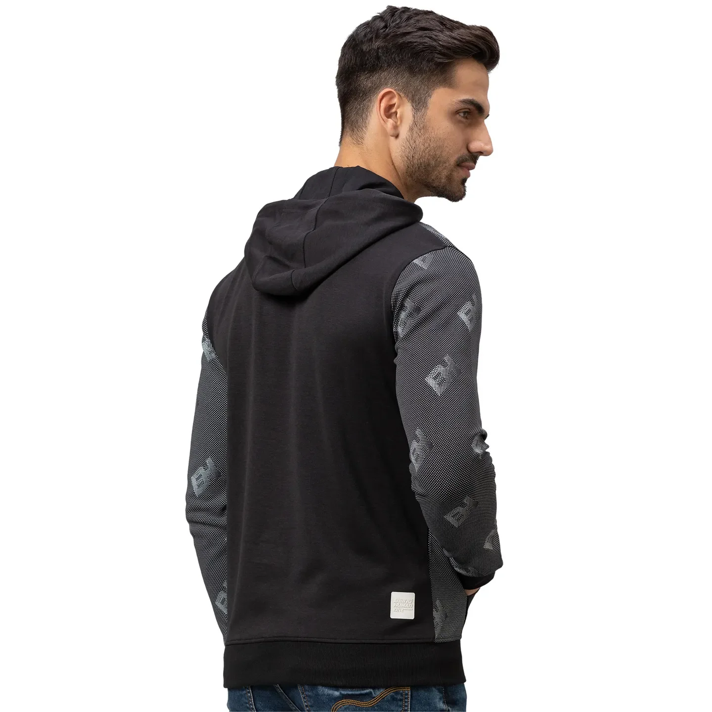 Black Regular Fit Men's Hoodie by Being Human Clothing - Image 3