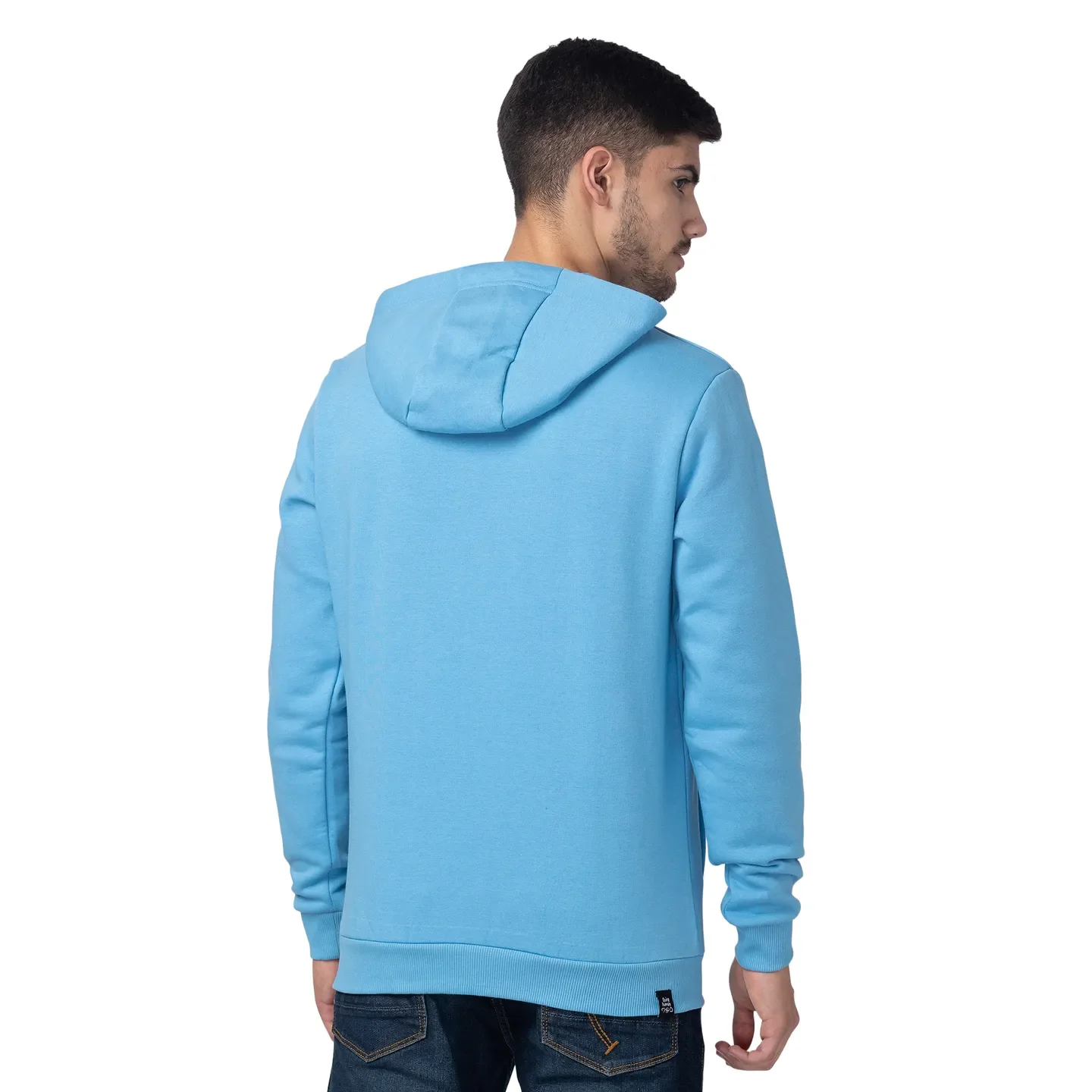 Blue Regular Fit Long Sleeves Cotton Men's Hoodie by Being Human Clothing - Image 3