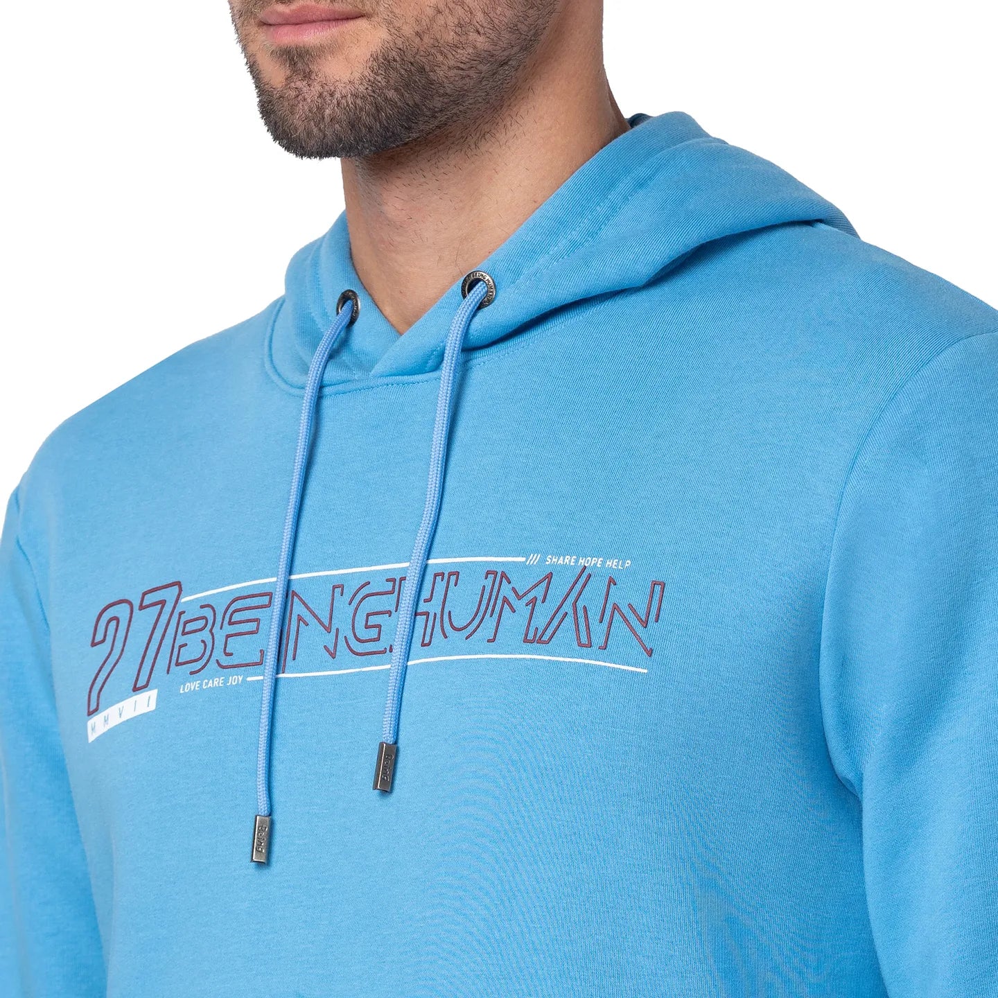 Blue Regular Fit Men's Hoodie by Being Human Clothing - Image 5