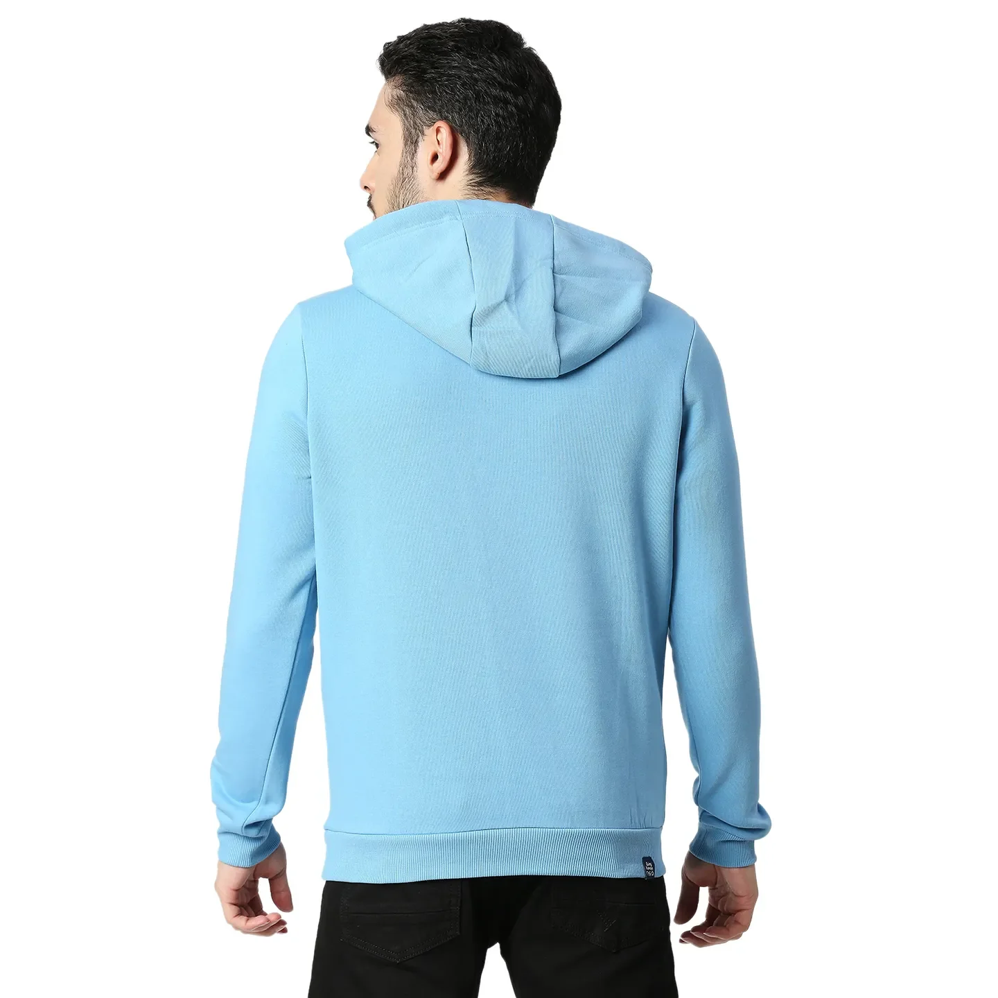 Blue Regular Fit Long Sleeves Cotton Men's Hoodie by Being Human Clothing - Image 3