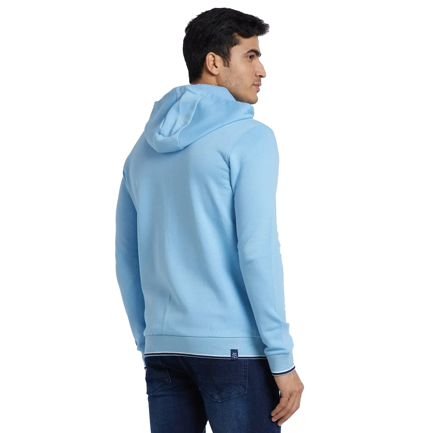 Blue Regular Fit Long Sleeves Cotton Men's Hoodie by Being Human Clothing - Image 3