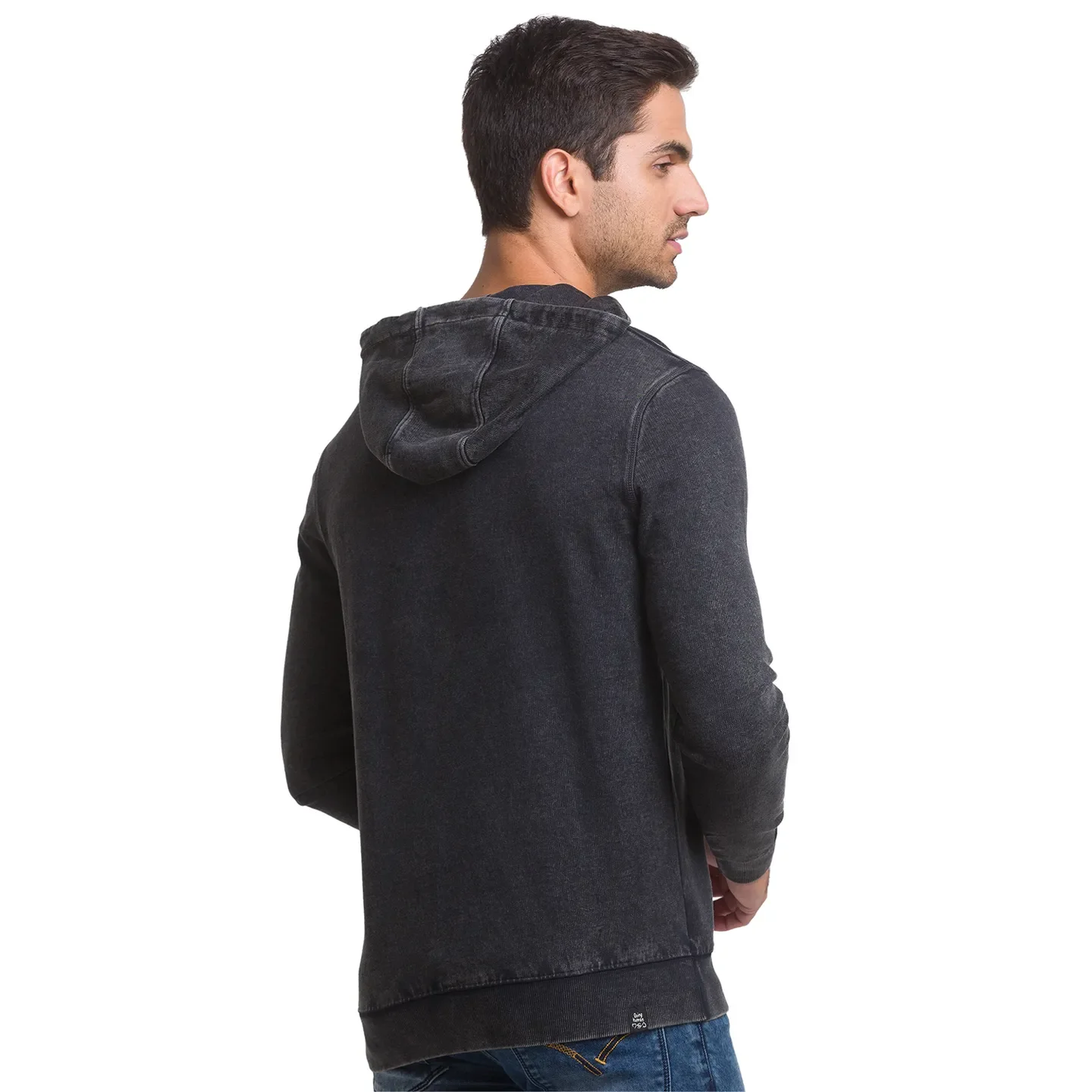 Grey Regular Fit Men's Hoodie by Being Human Clothing - Image 3