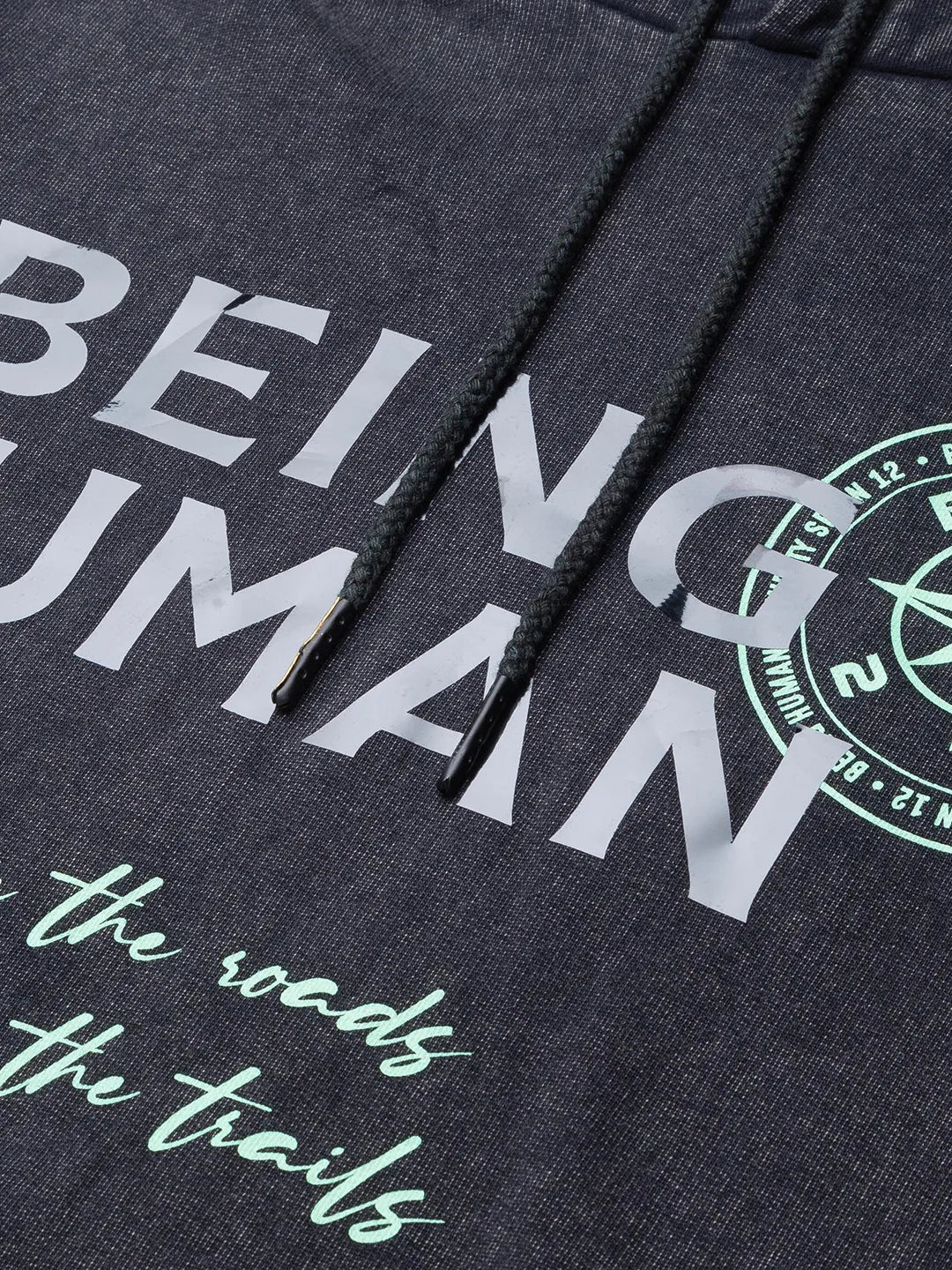 Grey Regular Fit Men's Hoodie by Being Human Clothing - Image 5