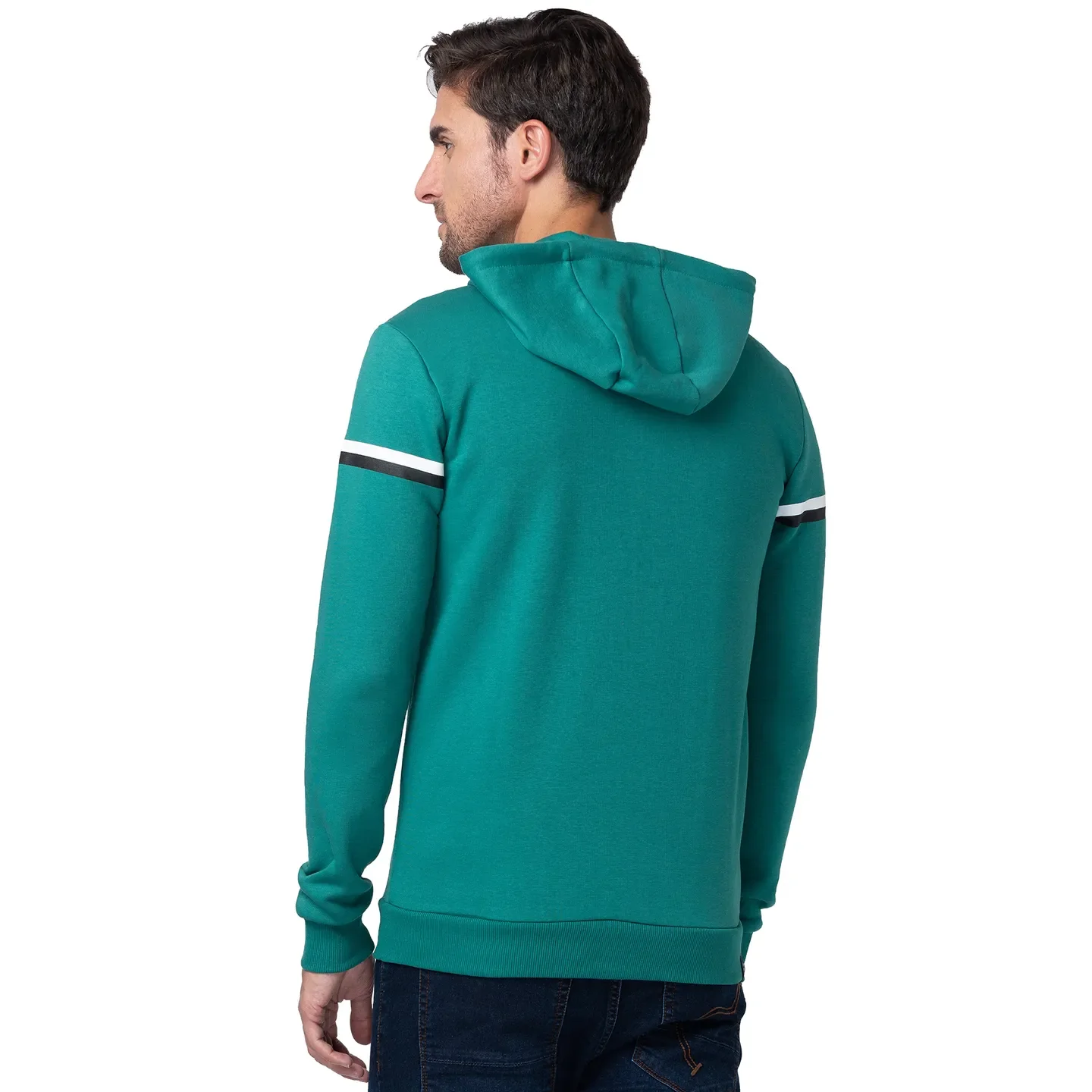 Dark Green Regular Fit Men's Hoodie by Being Human Clothing - Image 3