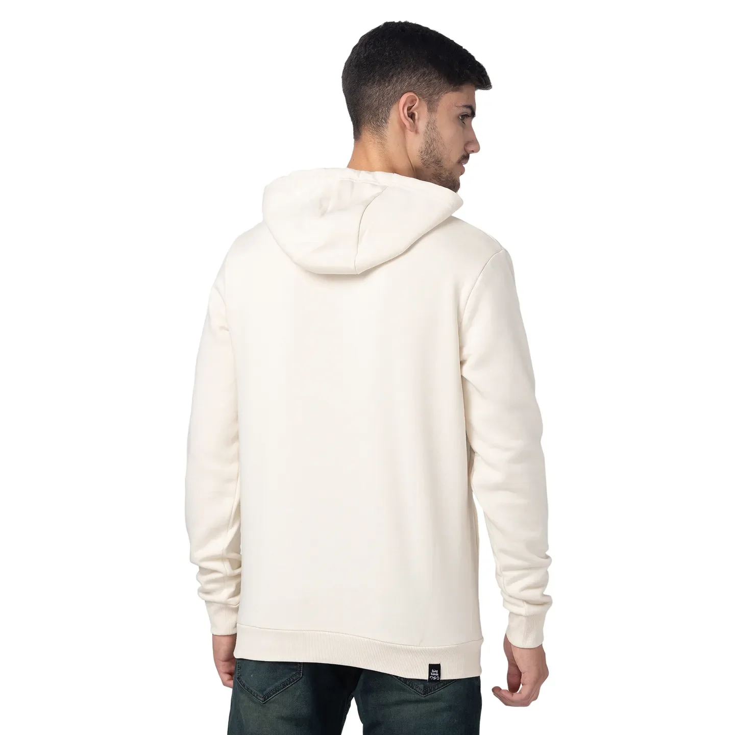 Beige Regular Fit Men's Hoodie by Being Human Clothing - Image 3