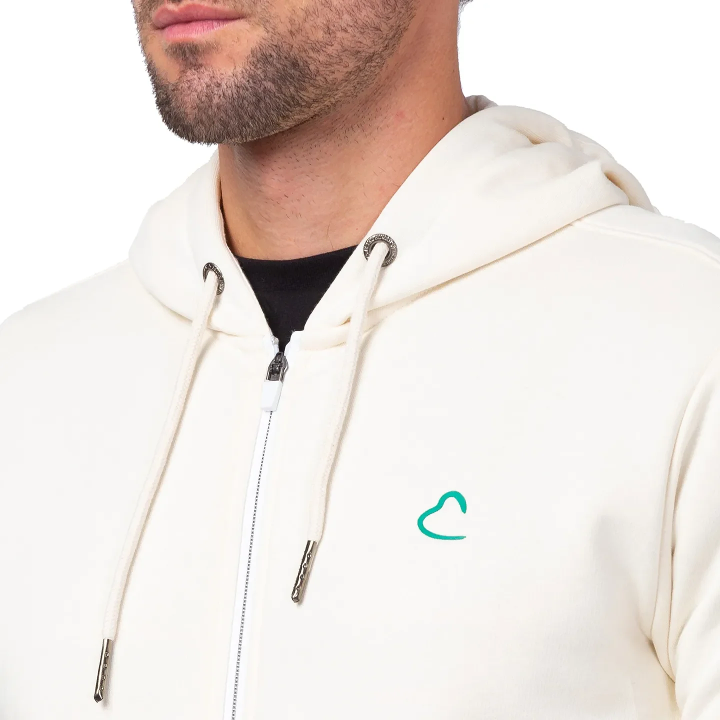 Beige Regular Fit Long Sleeves Cotton Men's Hoodie by Being Human Clothing - Image 4