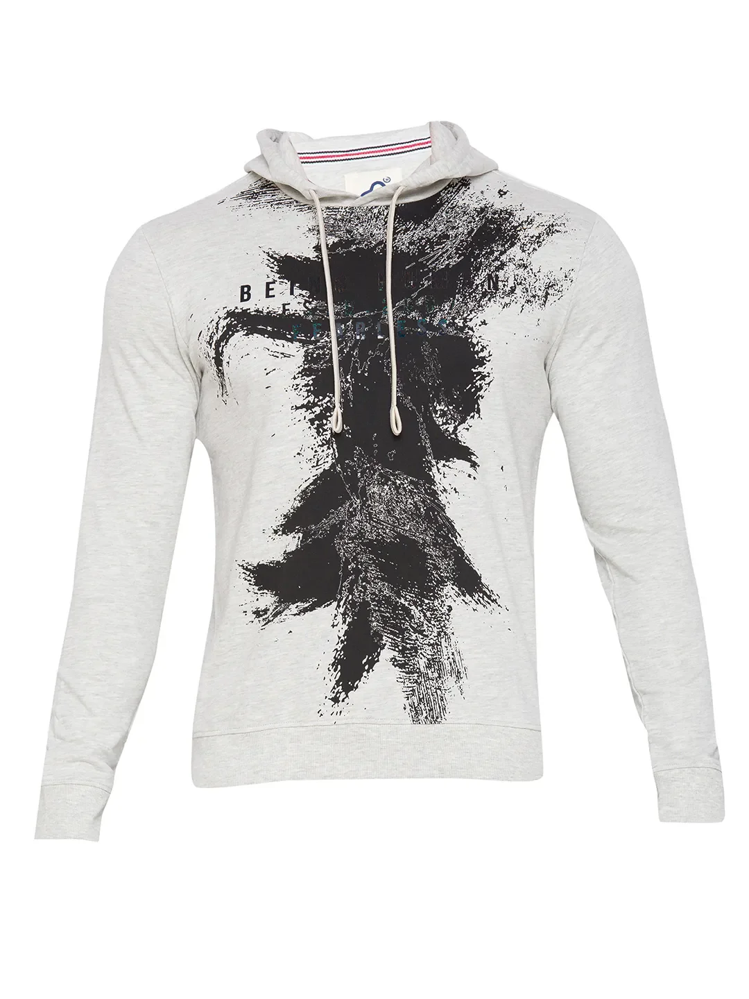 Beige Regular Fit  Long Sleeves Cotton Men's Hoodie by Being Human Clothing - Image 6