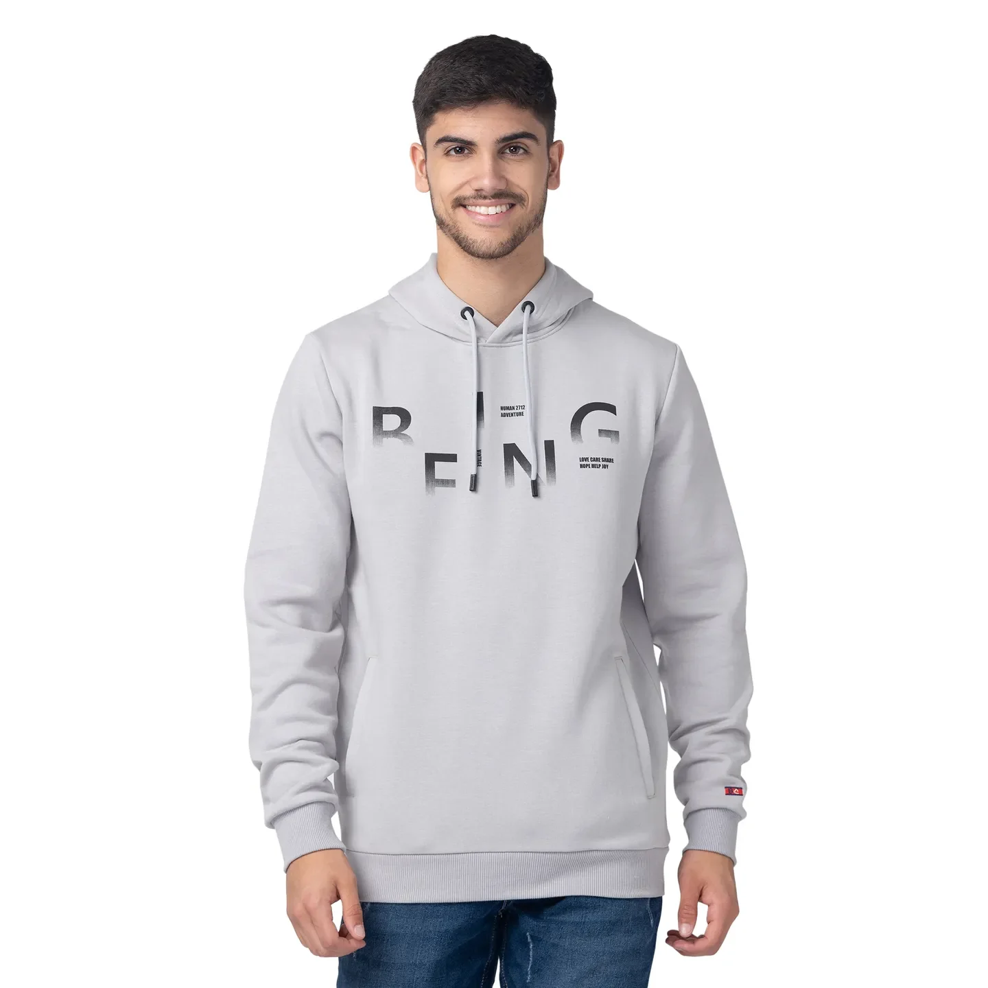 Purple Regular Fit  Long Sleeves Cotton Men's Hoodie by Being Human Clothing - Image 5