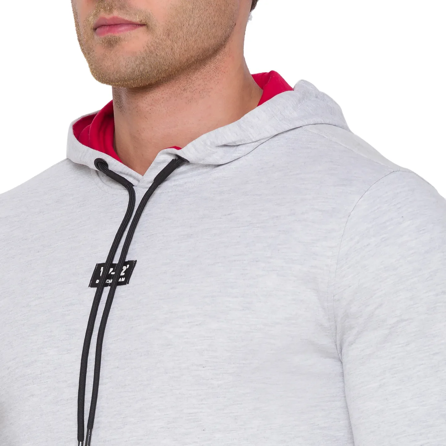 Grey Regular Fit Long Sleeves Cotton Men's Hoodie by Being Human Clothing - Image 5