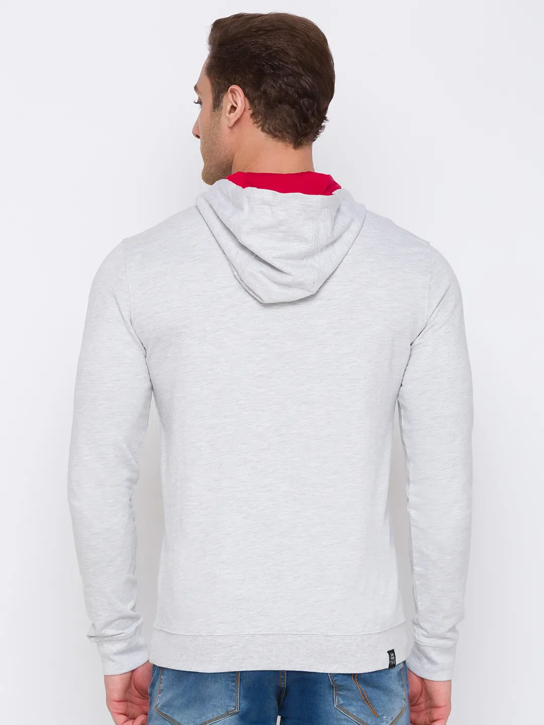 Beige Regular Fit Long Sleeves Cotton Men's Hoodie by Being Human Clothing - Image 3