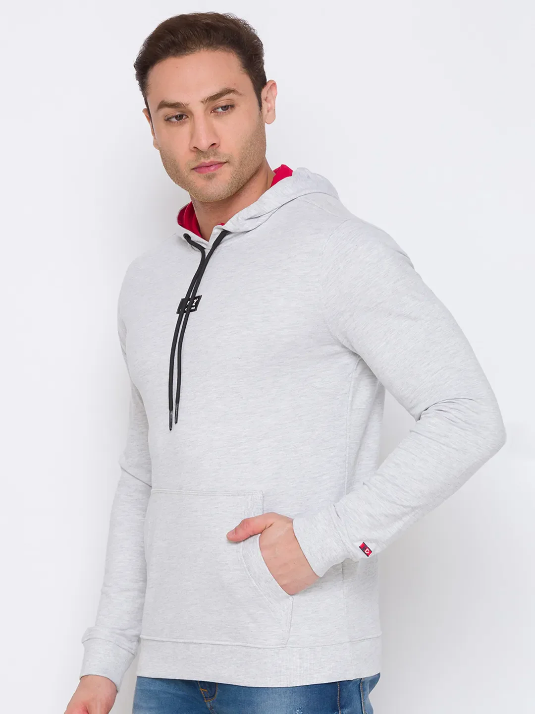 Beige Regular Fit Long Sleeves Cotton Men's Hoodie by Being Human Clothing - Image 4