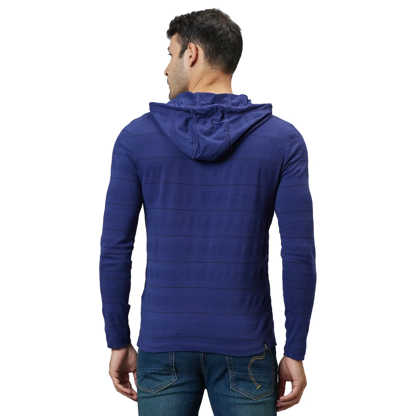 Navy Regular Fit Men's Hoodie by Being Human Clothing - Image 3