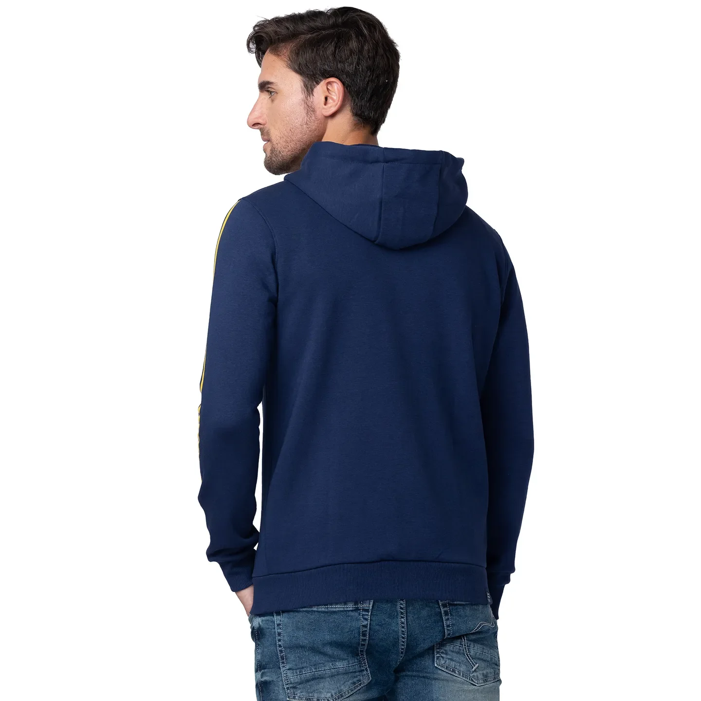 Blue Regular Fit Long Sleeves Cotton Men's Hoodie by Being Human Clothing - Image 3
