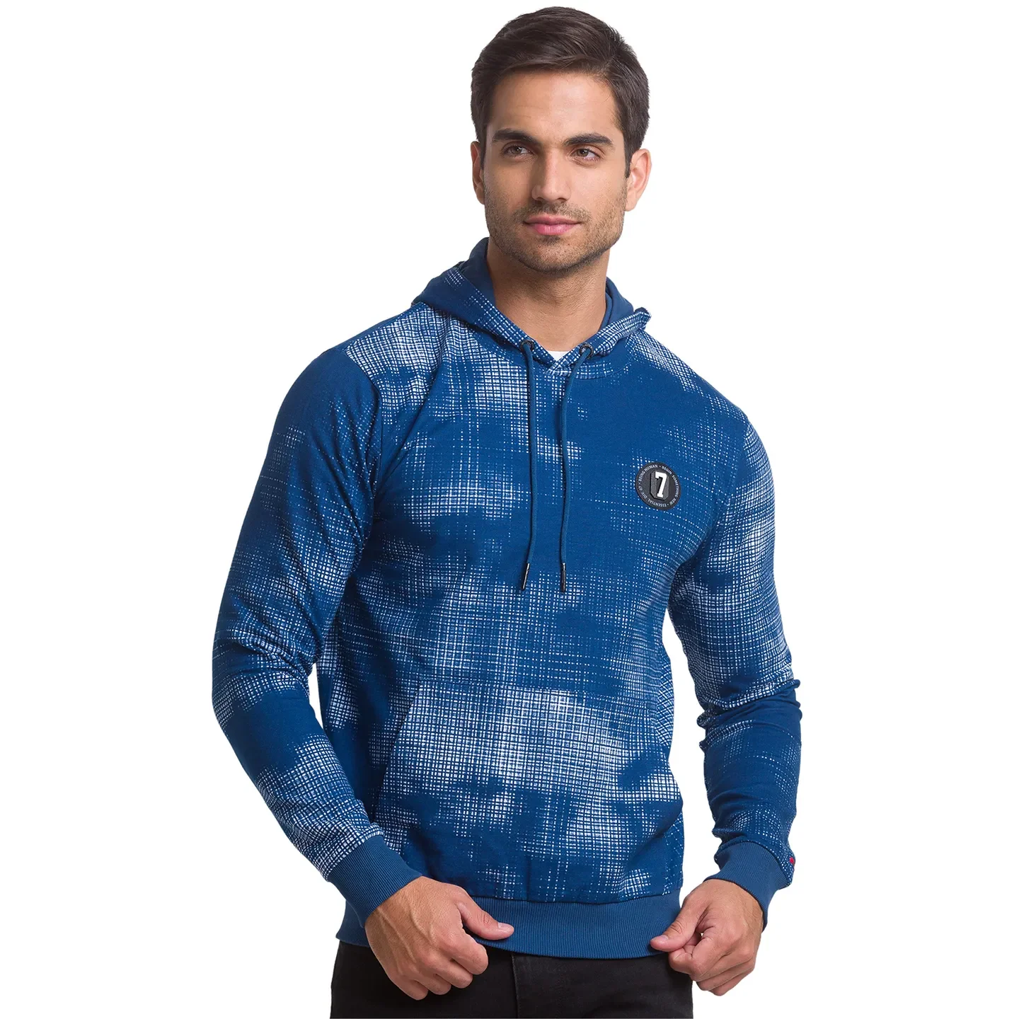 Blue Regular Fit Long Sleeves Cotton Men's Hoodie by Being Human Clothing