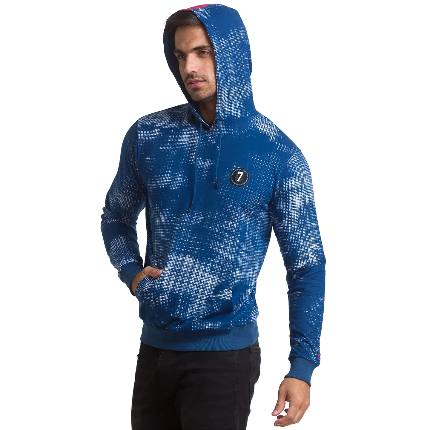 Blue Regular Fit Long Sleeves Cotton Men's Hoodie by Being Human Clothing - Image 2