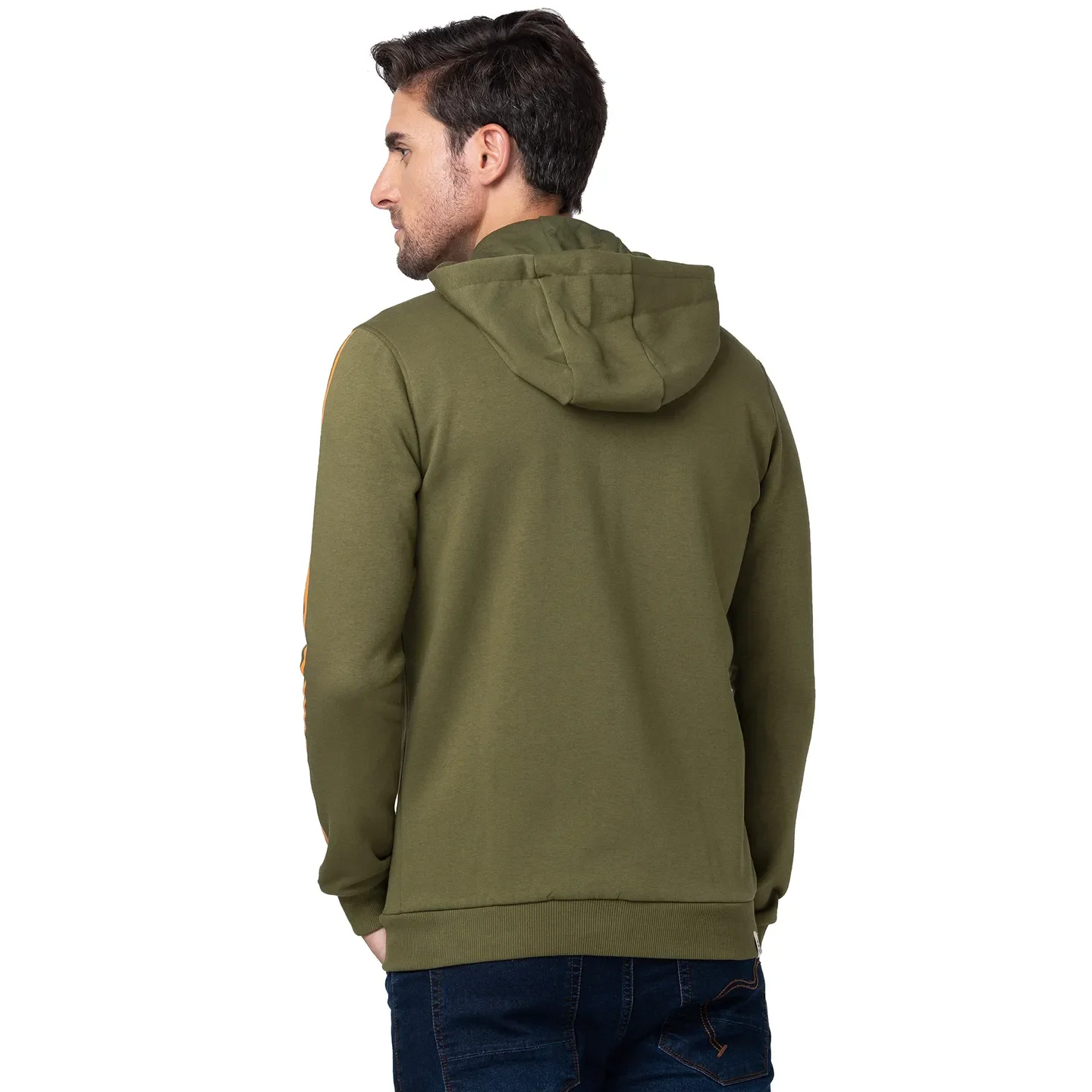 Olive Regular Fit Men's Hoodie by Being Human Clothing - Image 3