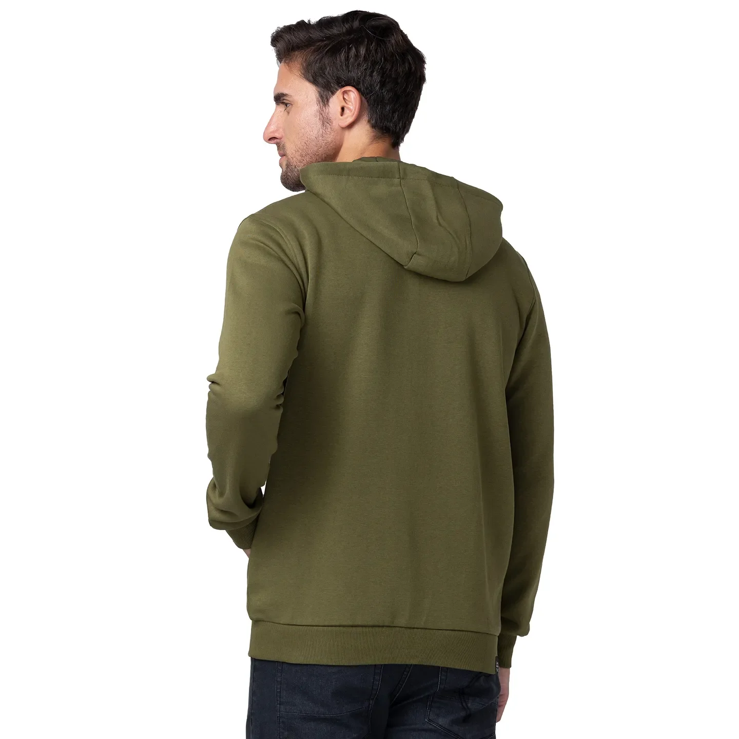 Olive Regular Fit Men's Hoodie by Being Human Clothing - Image 3